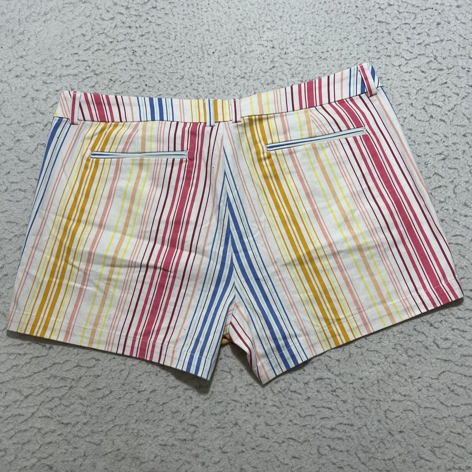 JCPenney a.n.a. Twill Shorts 3" Inseam Colorful Striped Flat Front Size 38" / US 16 / IT 52 - 6 Thumbnail