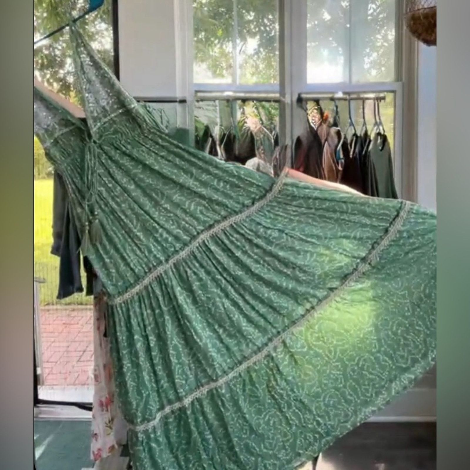 Other New Boutique Green Boho Maxi Dress Size Small / Medium Size 4XL / US 24-26 - 5 Thumbnail