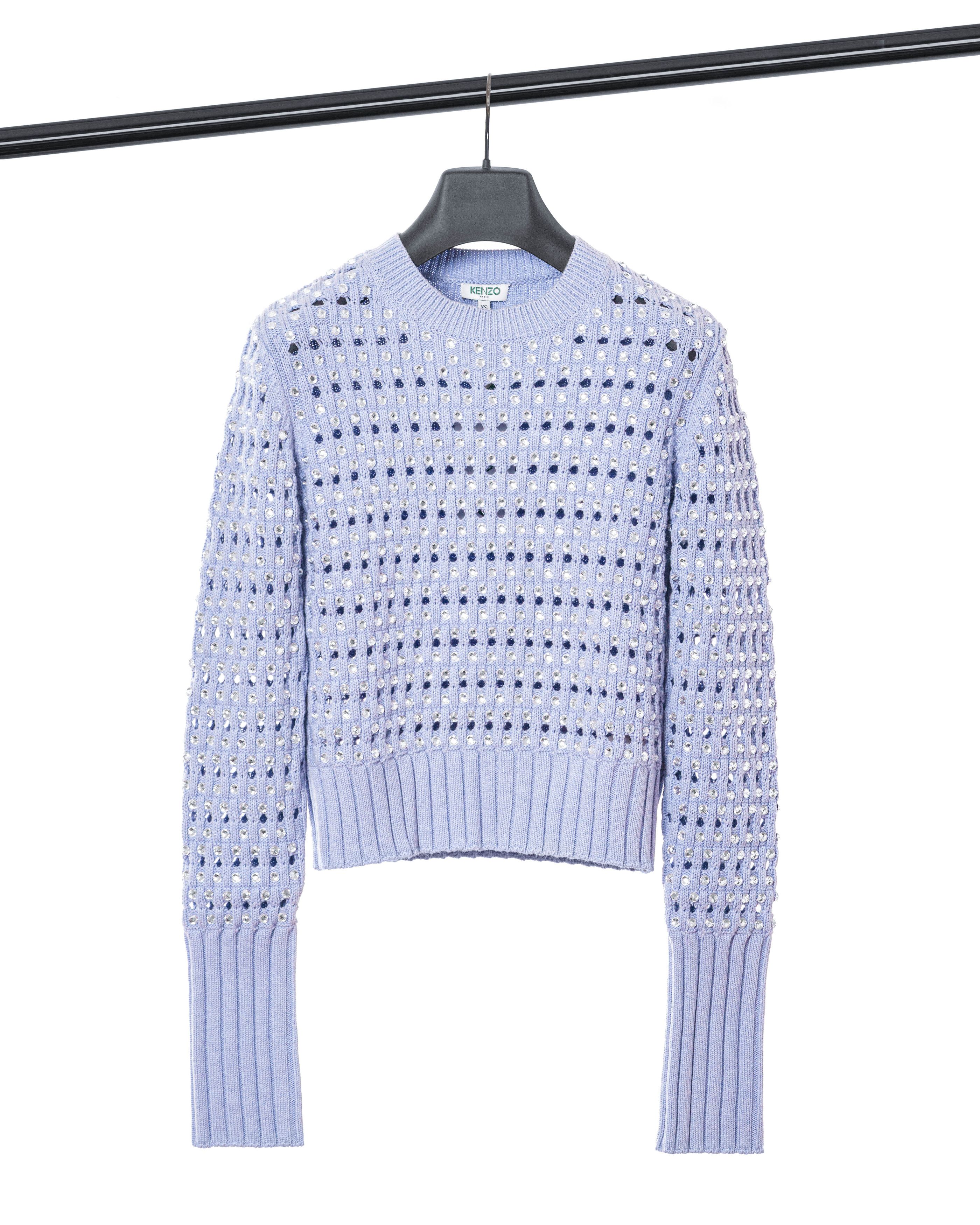 Kenzo KENZO / Embroidered Cropped Knit Sweater Size XS / US 0-2 / IT 36-38 - 3 Thumbnail