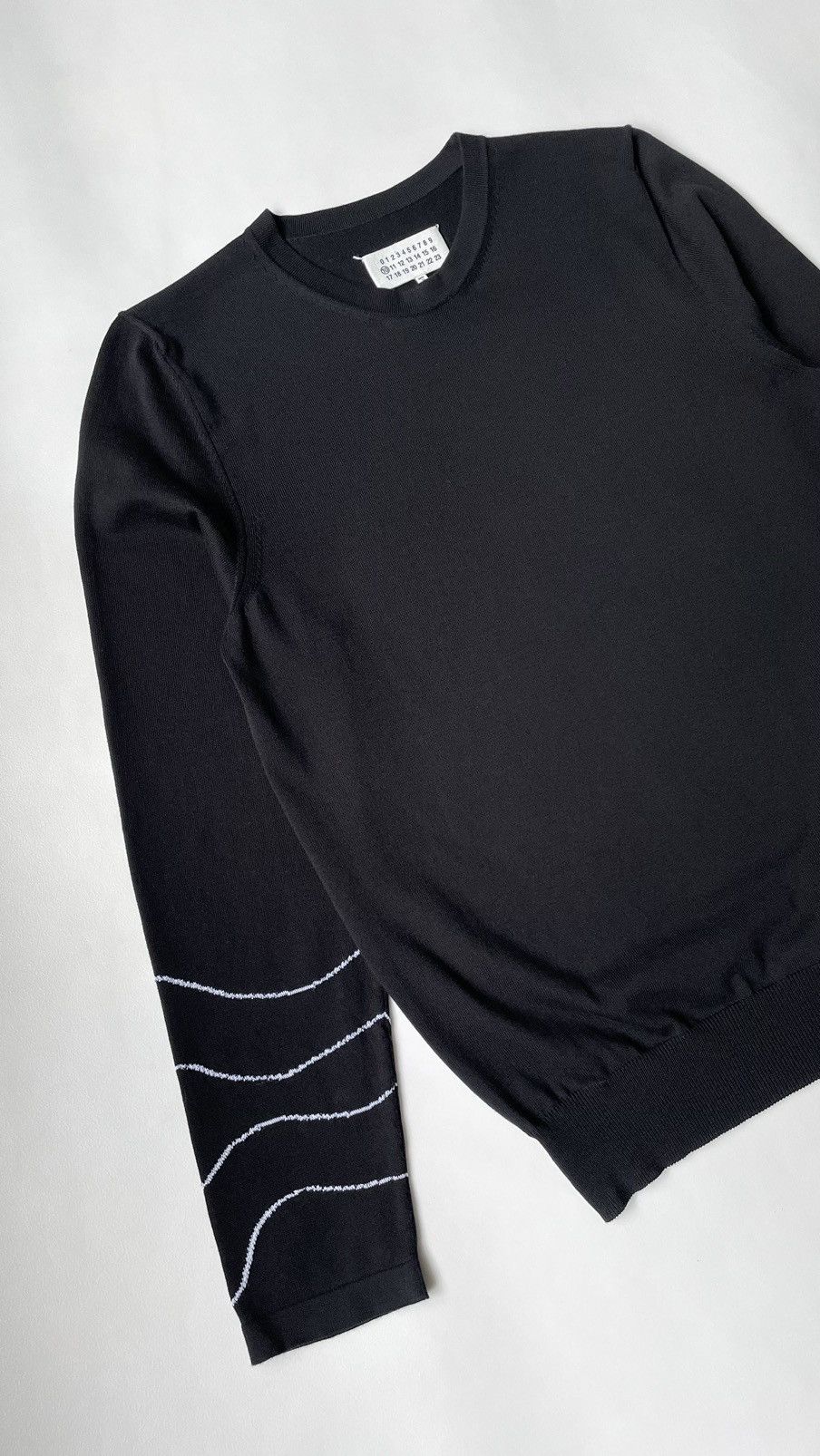 Maison Margiela S/S 16 Swirl Sleeve Black Sweater Size US M / EU 48-50 / 2 - 2 Thumbnail