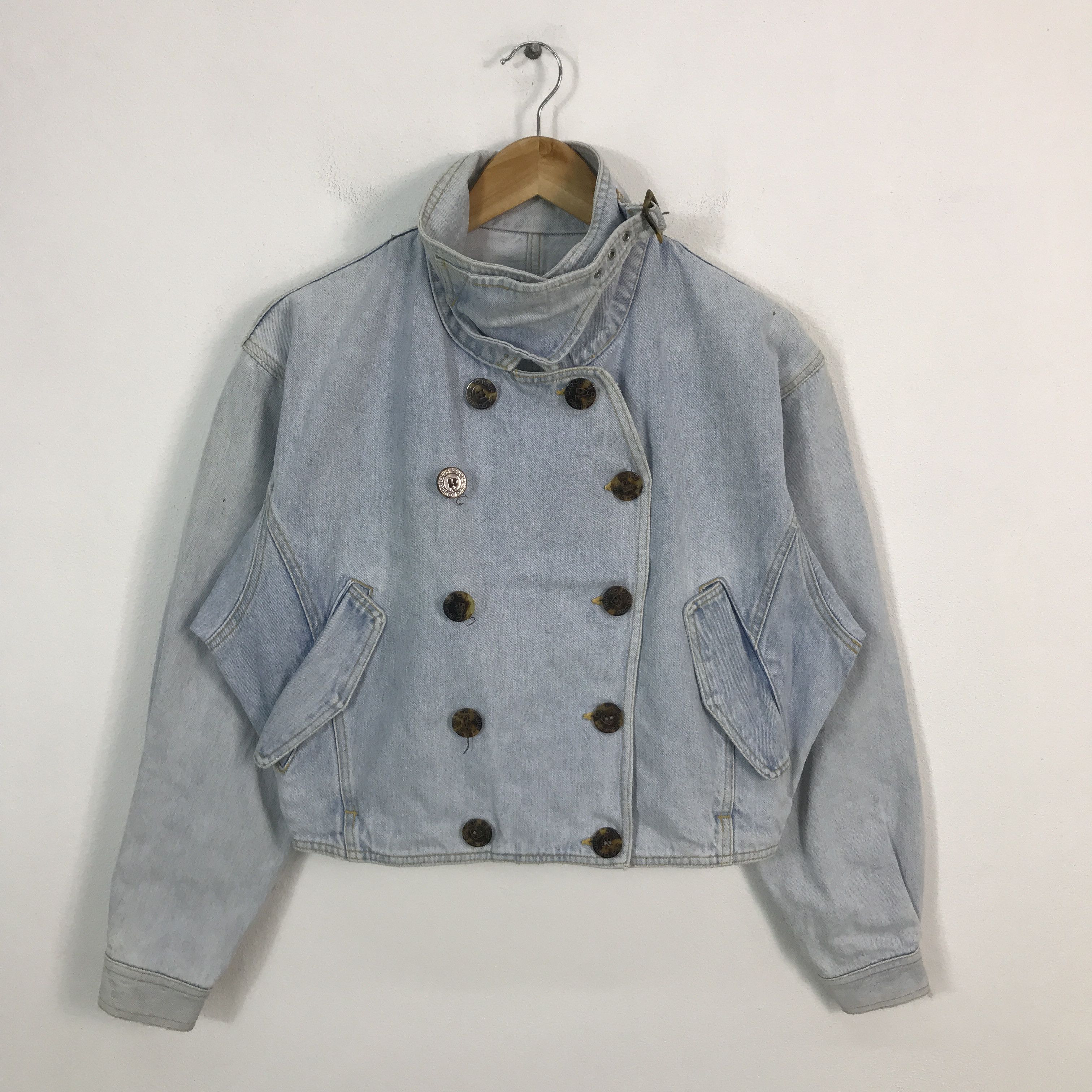 Japanese Brand Vtg paninaro Japan denim cropped design jacket Size US L / EU 52-54 / 3 - 1 Thumbnail