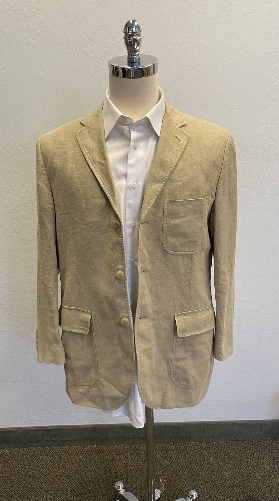 Polo Ralph Lauren × Vintage Vintage Patch Pocket Linen Jacket Size 42R - 5 Thumbnail