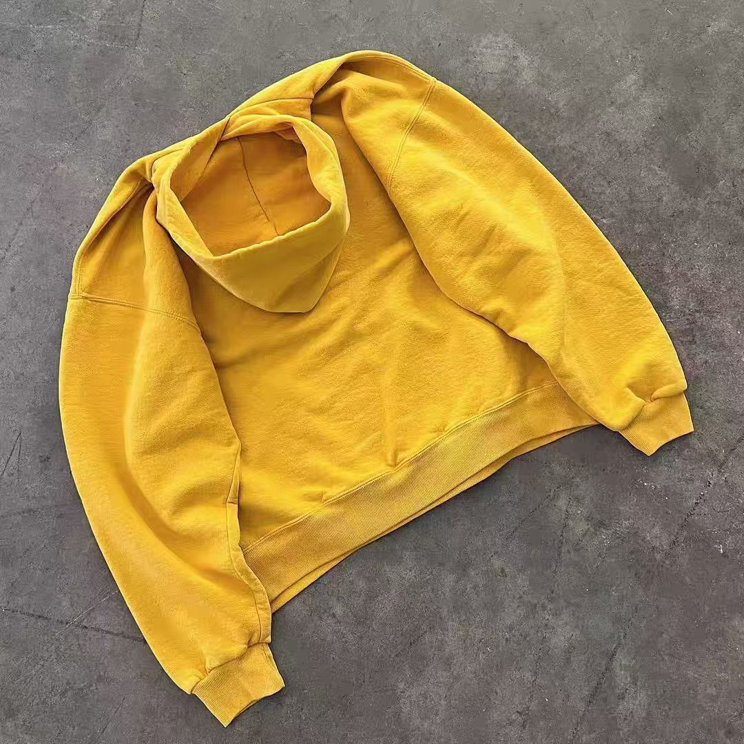 Japanese Brand × Vintage Yellow solid oversized cotton vintage casual hoodie Size US L / EU 52-54 / 3 - 3 Thumbnail