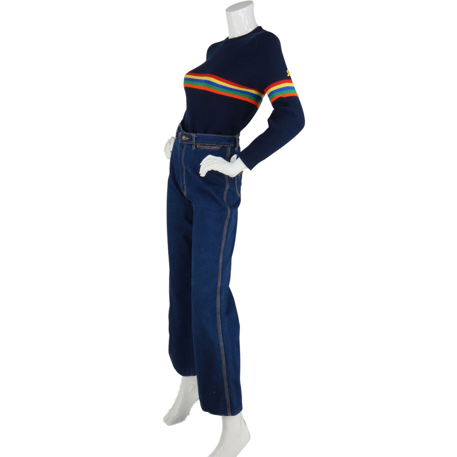 Other 80s 70s Vintage Indigo High Waisted Mom Denim Jeans 37 Size 37" - 13 Thumbnail