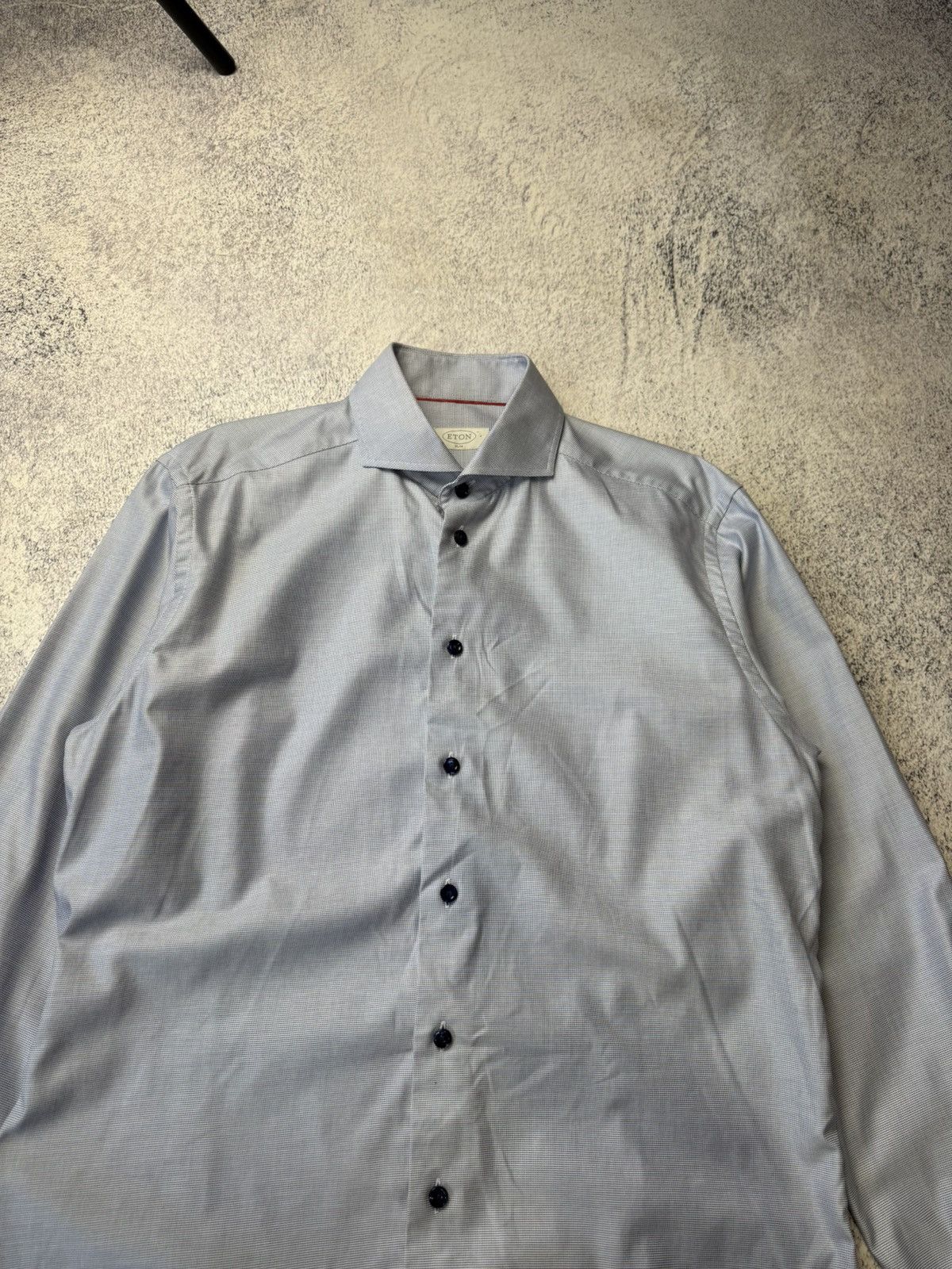 Eton ETON Mens Button Down Blue Cotton Slim Long Sleeve Shirt Size US L / EU 52-54 / 3 - 6 Thumbnail