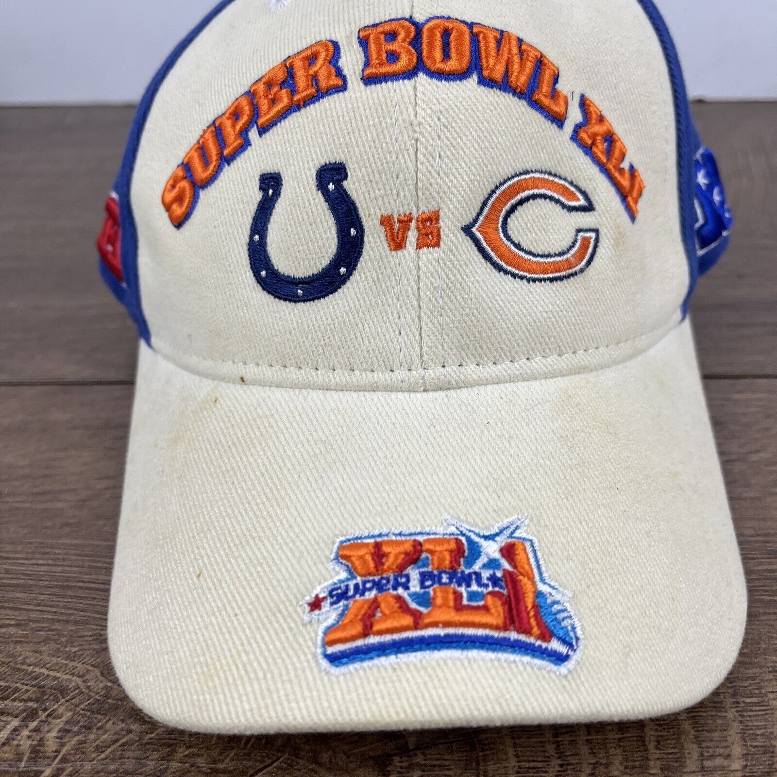 Other Super Bowl XLI Hat Colts Bears Tan Brown Hat Adjustable Adul Size ONE SIZE - 6 Thumbnail
