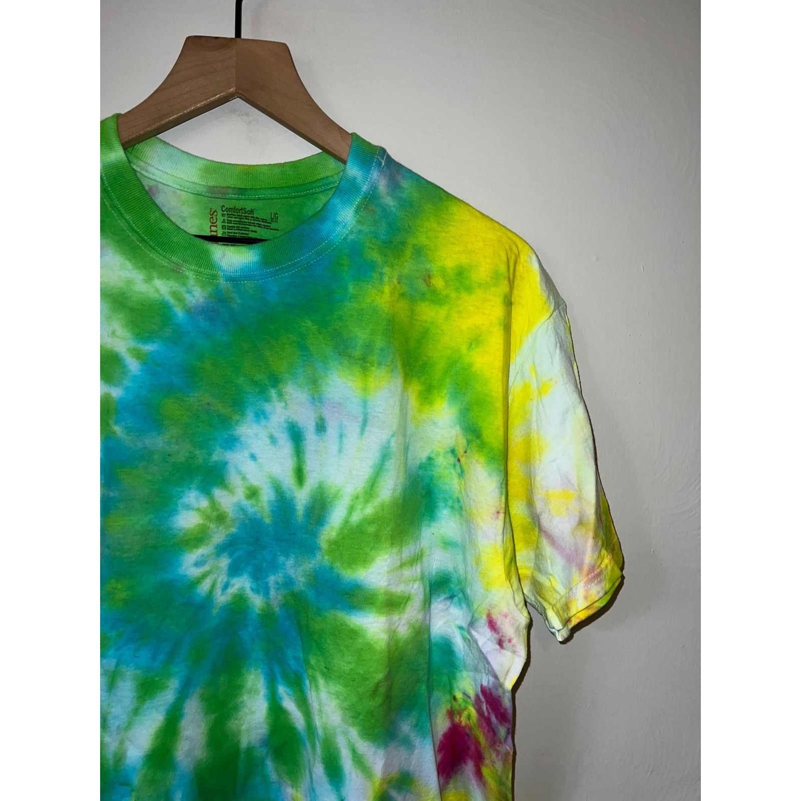 Hanes Hanes Comfort Soft Tie Dye Shirt Green Blue Shirt Tee Large Size US L / EU 52-54 / 3 - 2 Thumbnail