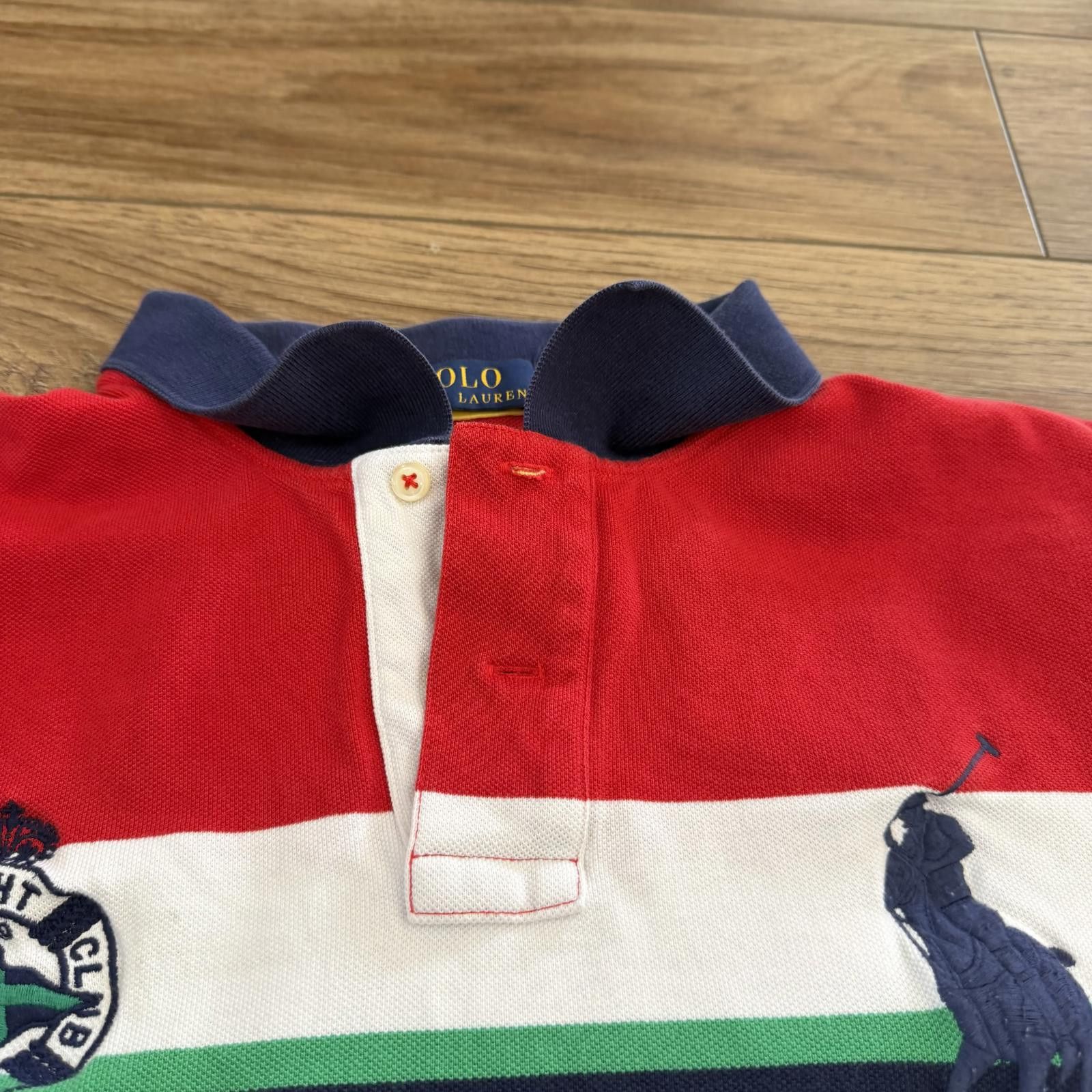 Polo Ralph Lauren Polo Ralph Lauren Yacht Club Big Pony 3 Striped Polo Preppy Size US XL / EU 56 / 4 - 6 Thumbnail