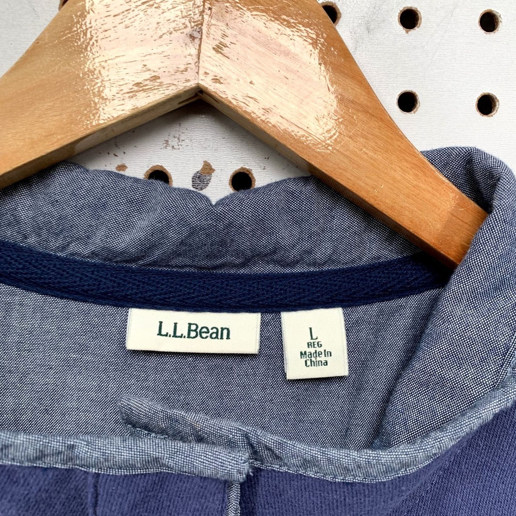 Vintage L.L.Bean Soft Cotton Rugby Henley Pullover Sweatshirt Womens Large Blue Red Size L / US 10 / IT 46 - 4 Thumbnail
