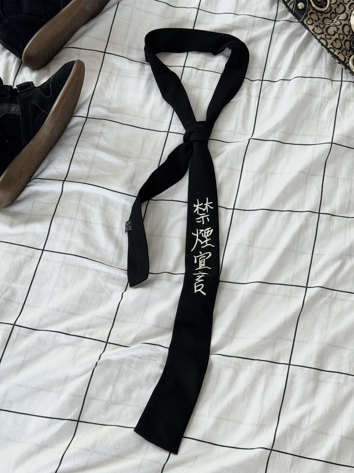 Yohji Yamamoto Yohji Yamamoto Tie - Nihilistic Delusion 虚無妄想 Size ONE SIZE - 3 Thumbnail