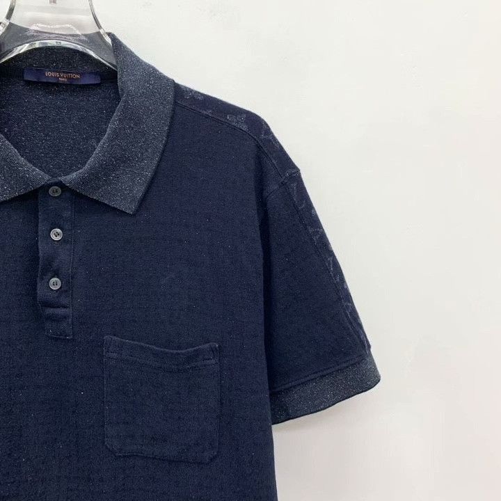 Louis Vuitton Louis Vuitton Dark Blue Monogram Cotton T-Shirt Size US XL / EU 56 / 4 - 3 Thumbnail