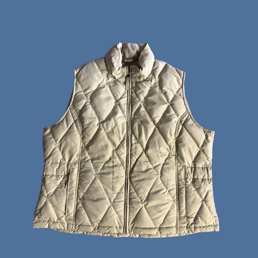 Eddie Bauer Eddie Bauer Vest Womens XL Beige Quilted Down Puffer Zip Pockets Fleece Collar Size XL / US 12-14 / IT 48-50 - 1 Thumbnail