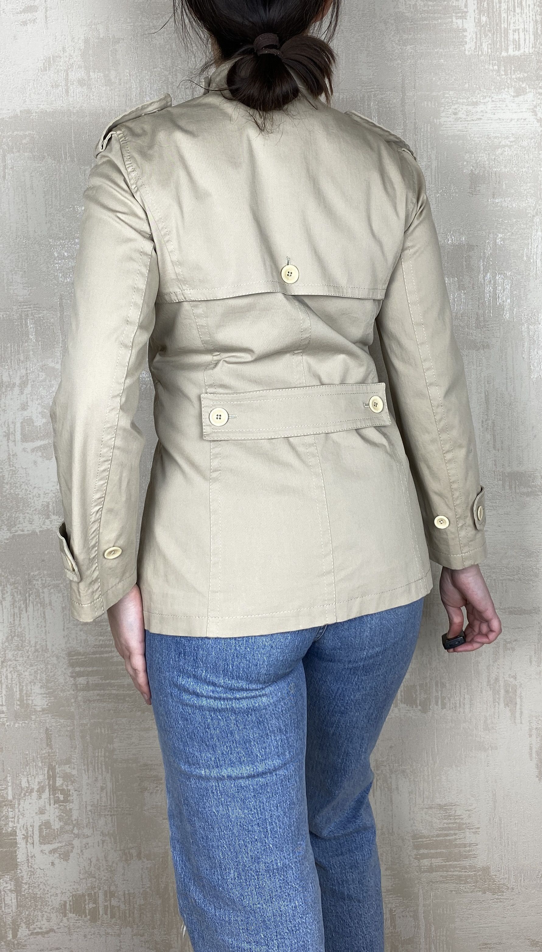 Designer × Dolce & Gabbana Dolce&Gabbana Cropped Trench Coat Leopard Lining Jacket Size XS / US 0-2 / IT 36-38 - 4 Thumbnail