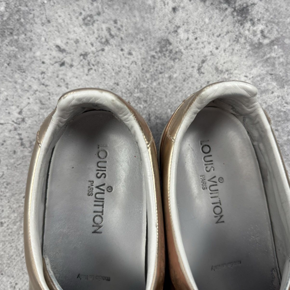 Louis Vuitton Louis Vuitton Gold Leather Frontrow Low Top Sneakers Size US 9 / IT 39 - 11 Thumbnail