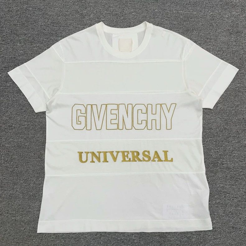 Givenchy Gold Embroidered White Short Sleeve Tee - dmc