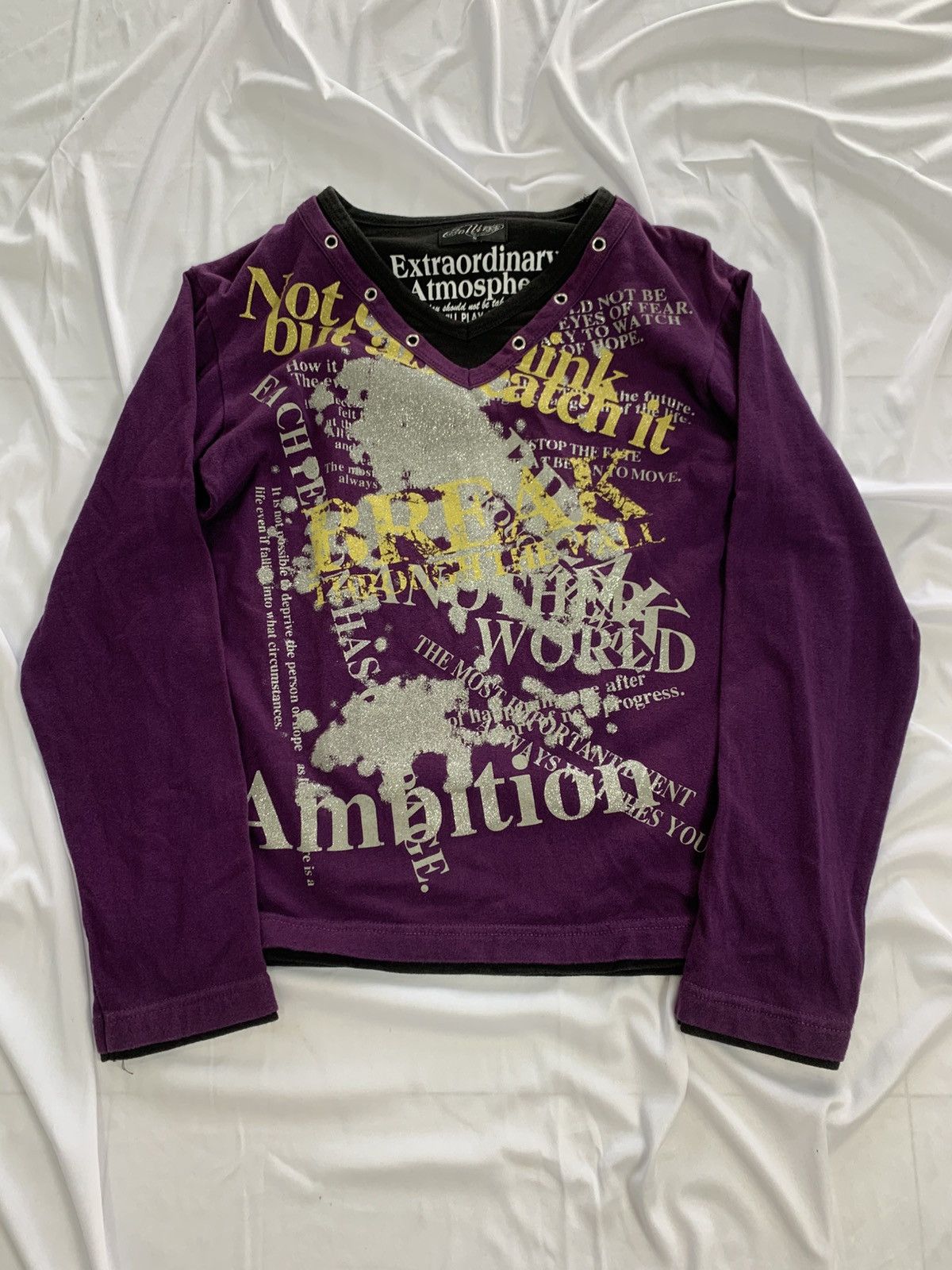 Japanese Brand crazy punkgoth double layer undefined collins longsleeve Size US S / EU 44-46 / 1 - 1 Thumbnail