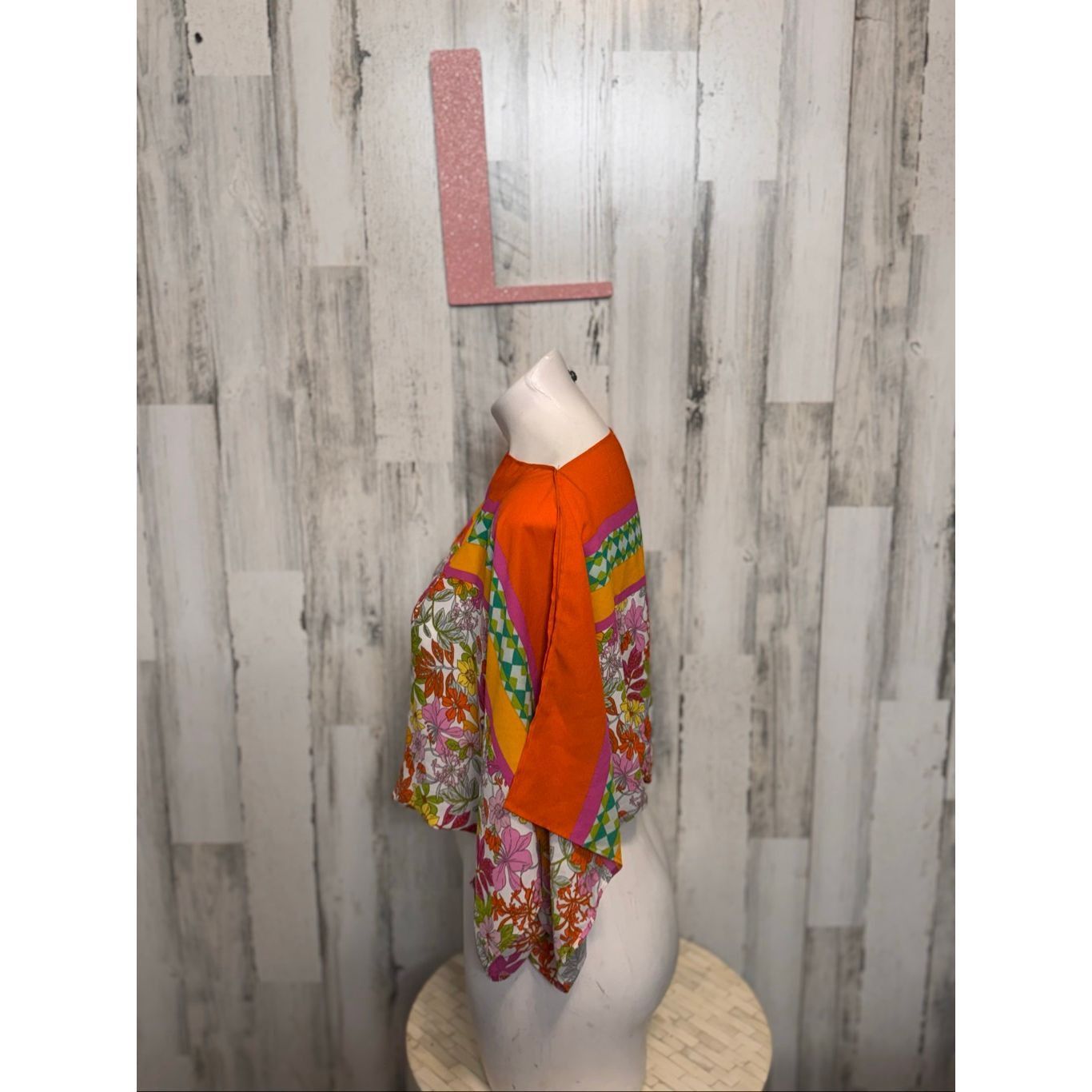 Other Floral & Ivy Bright Retro Floral Top | Orange Multicolor Balloon Sleeve Blouse – Size Large Size L / US 10 / IT 46 - 9 Thumbnail