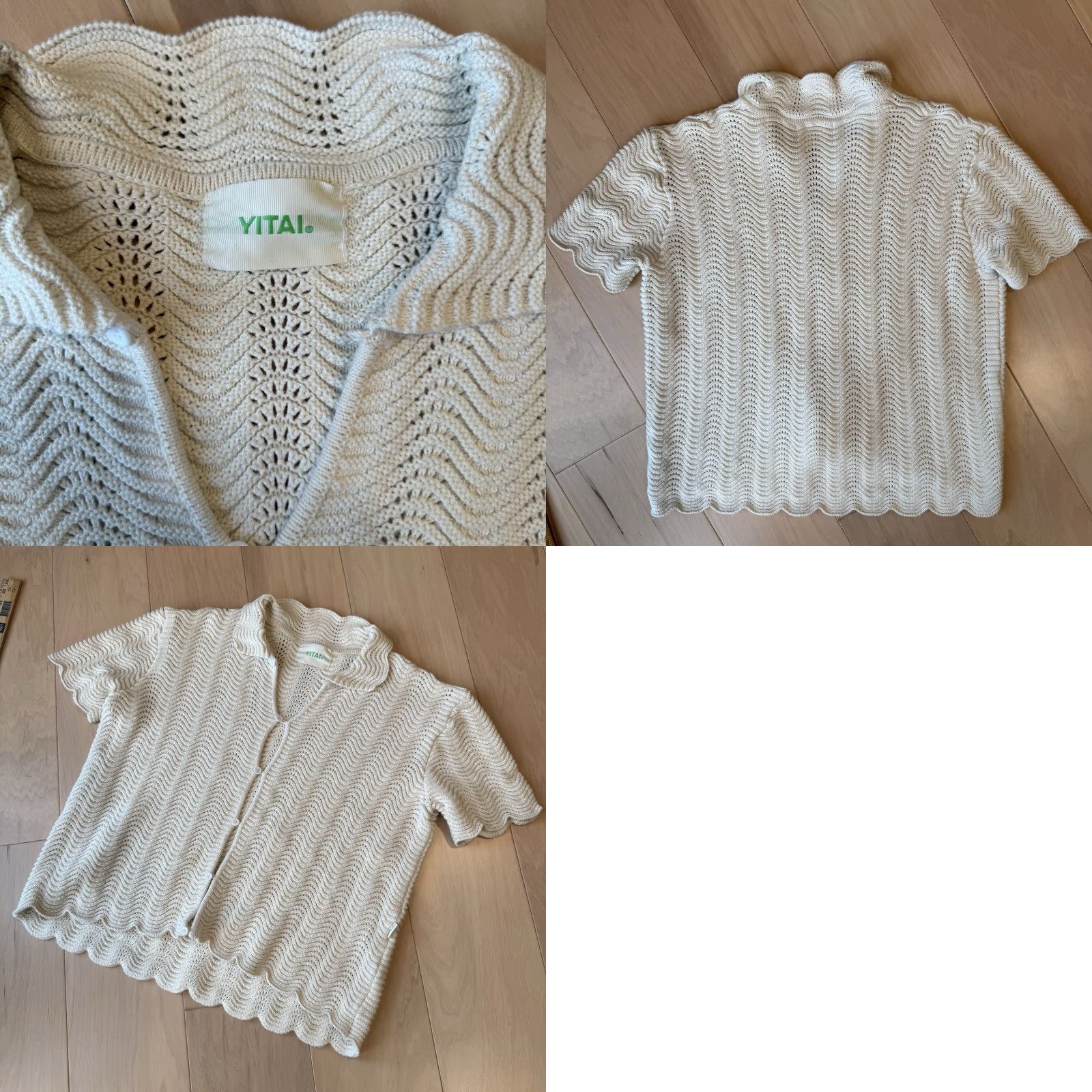Vintage Yitai Shirt Medium Ivory Knit Button-Up Casual Size US M / EU 48-50 / 2 - 8 Thumbnail