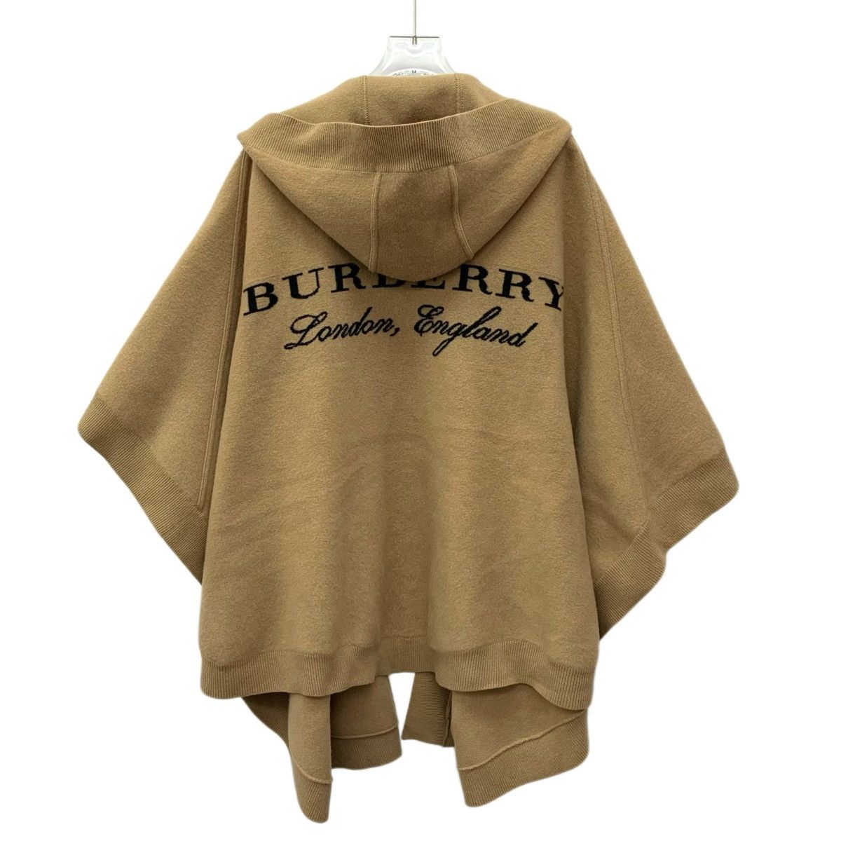 Burberry Burberry Brown Logo Wool Poncho Shawl Jacket Size ONE SIZE - 2 Thumbnail