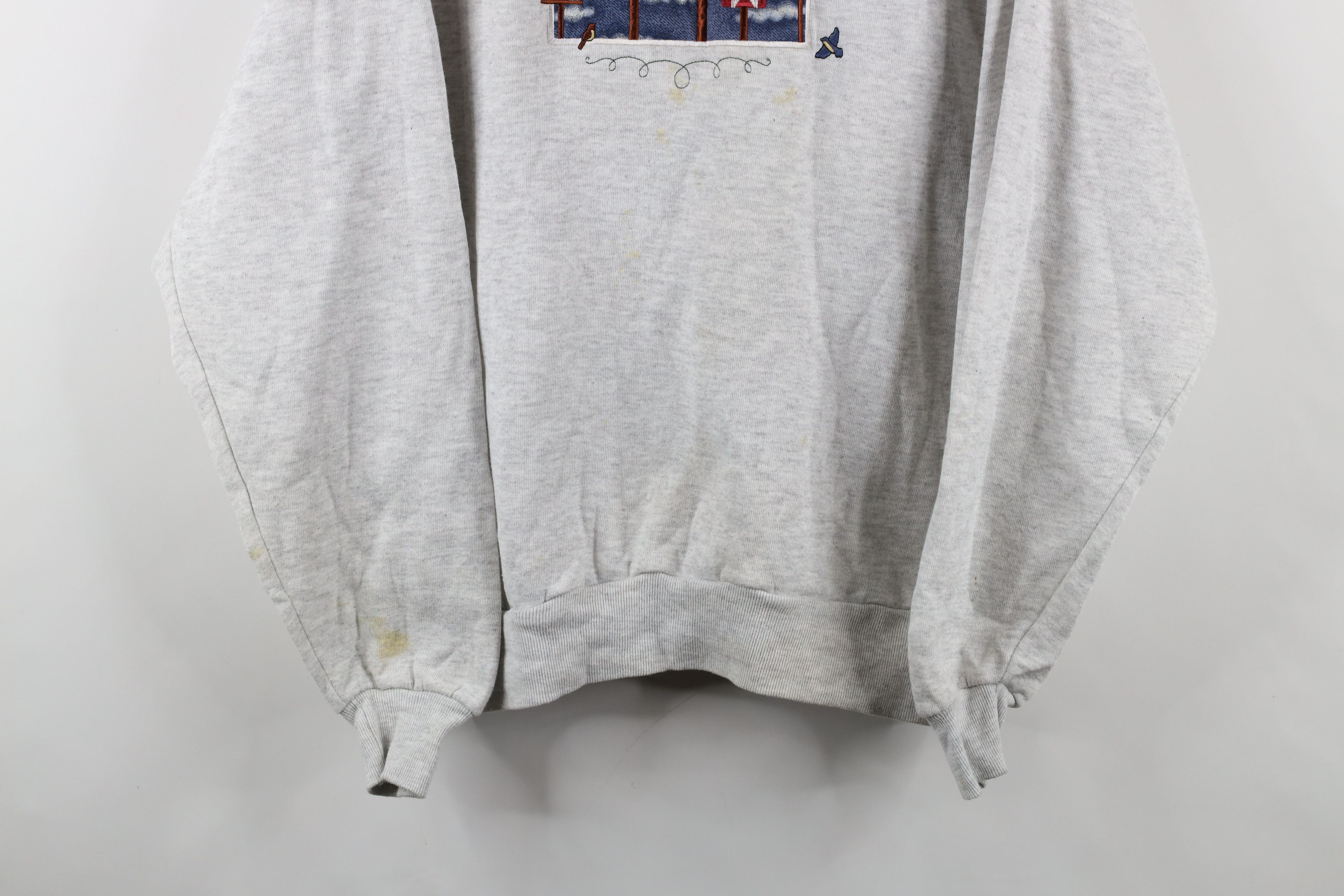 Vintage Vintage 90s Streetwear Nature Bird Collared Sweatshirt USA Size L / US 10 / IT 46 - 3 Thumbnail