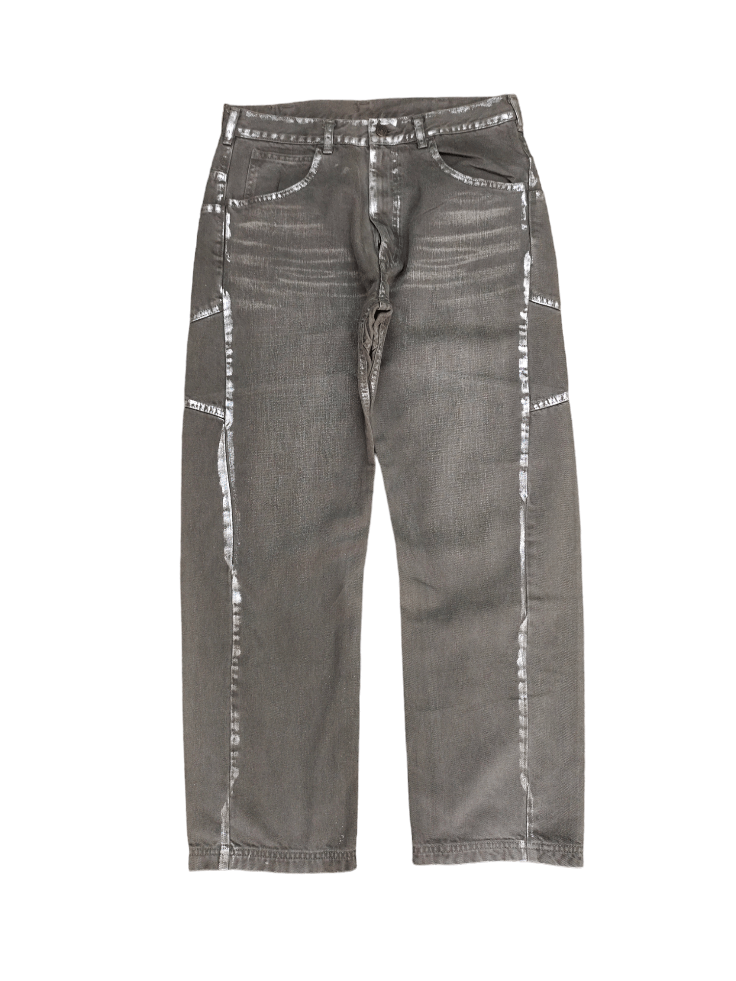Comme des Garcons × Undercover Vintage Y2k Ark Japan Painted Jnco Style Baggy Jeans Size US 31 - 1 Thumbnail