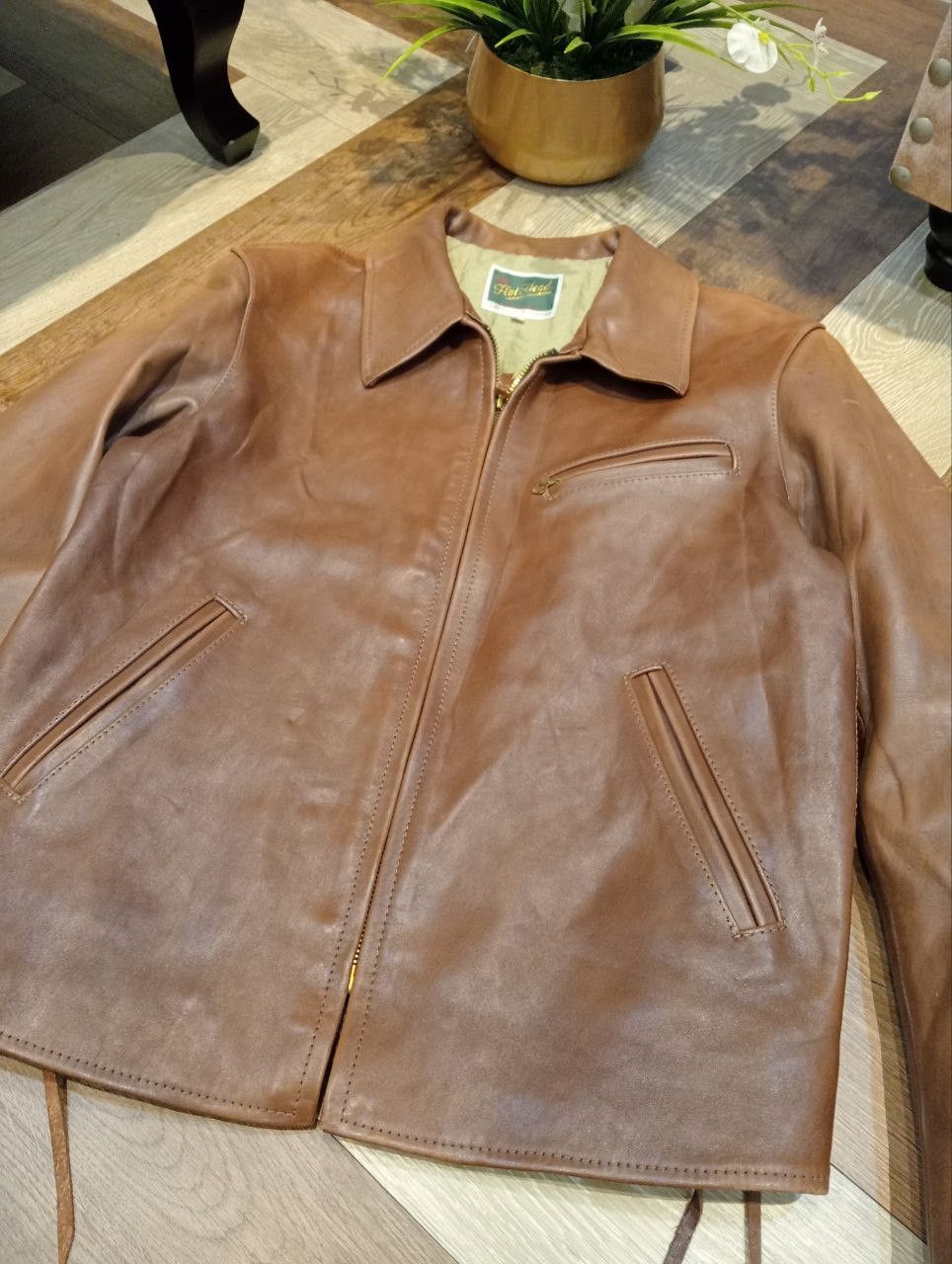 The Flat Head THE FLAT HEAD SINGLE RIDER HORSE LEATHER JACKET - SIZE 44 Size US XL / EU 56 / 4 - 7 Thumbnail