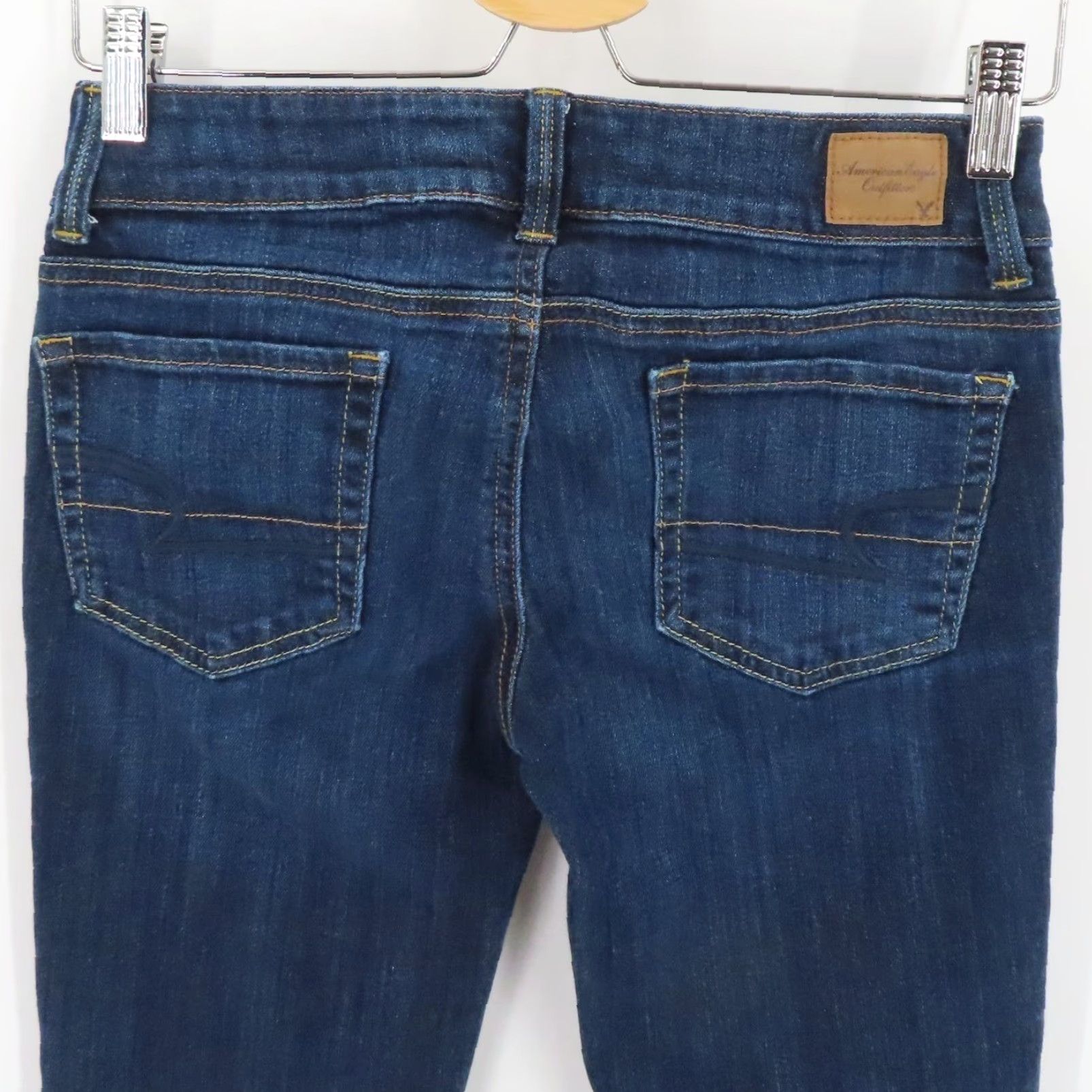 American Eagle Outfitters American Eagle Outfitters Womens Jeans Artist Dark Blue Denim Straight Leg 2 Regular 5-Pocket Design Womens Size 26" / US 2 / IT 38 - 4 Thumbnail