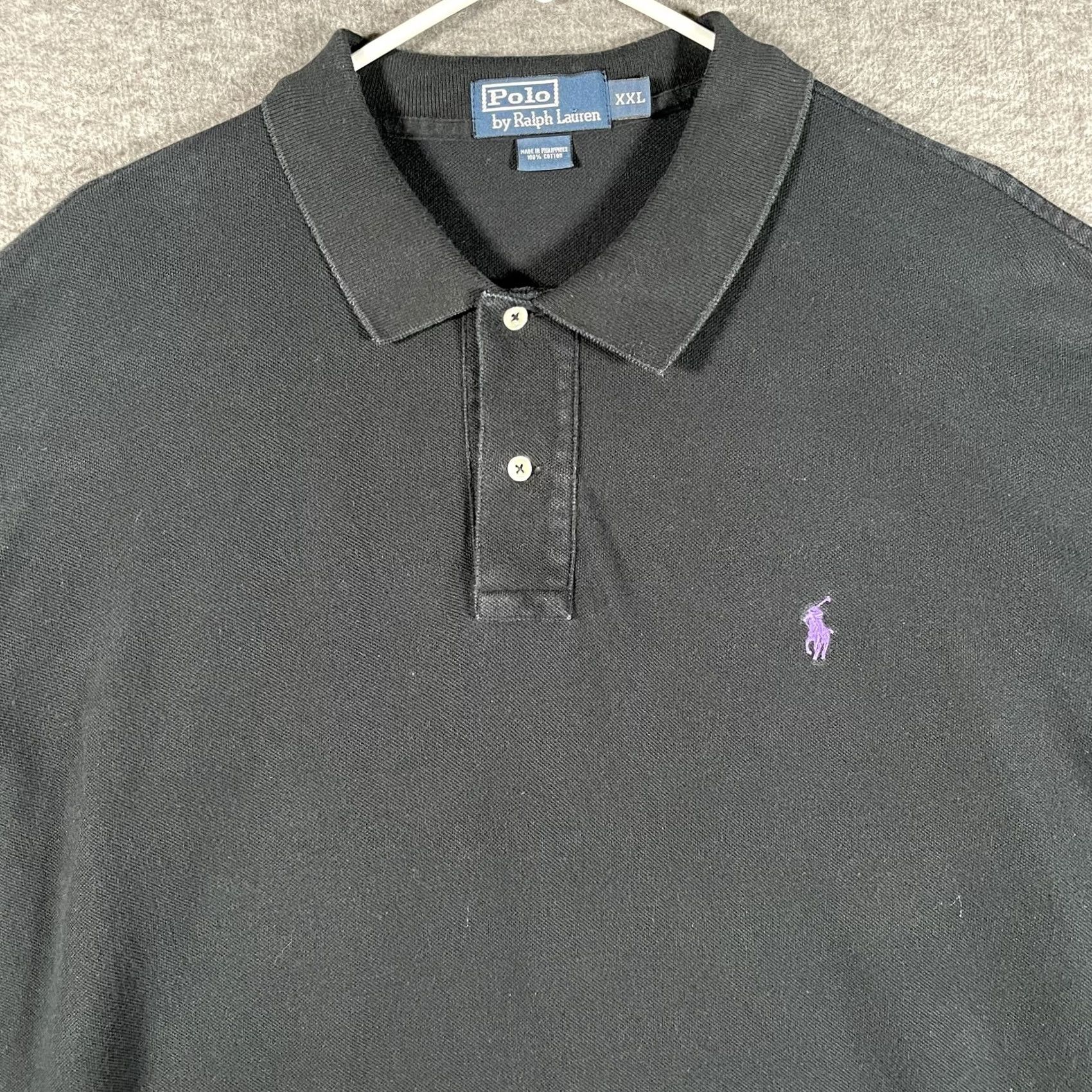 Polo Ralph Lauren Polo by Ralph Lauren Polo Shirt Mens 2XL Black Long Sleeve Solid Knit with Purple Pony Logo Size US XXL / EU 58 / 5 - 2 Thumbnail