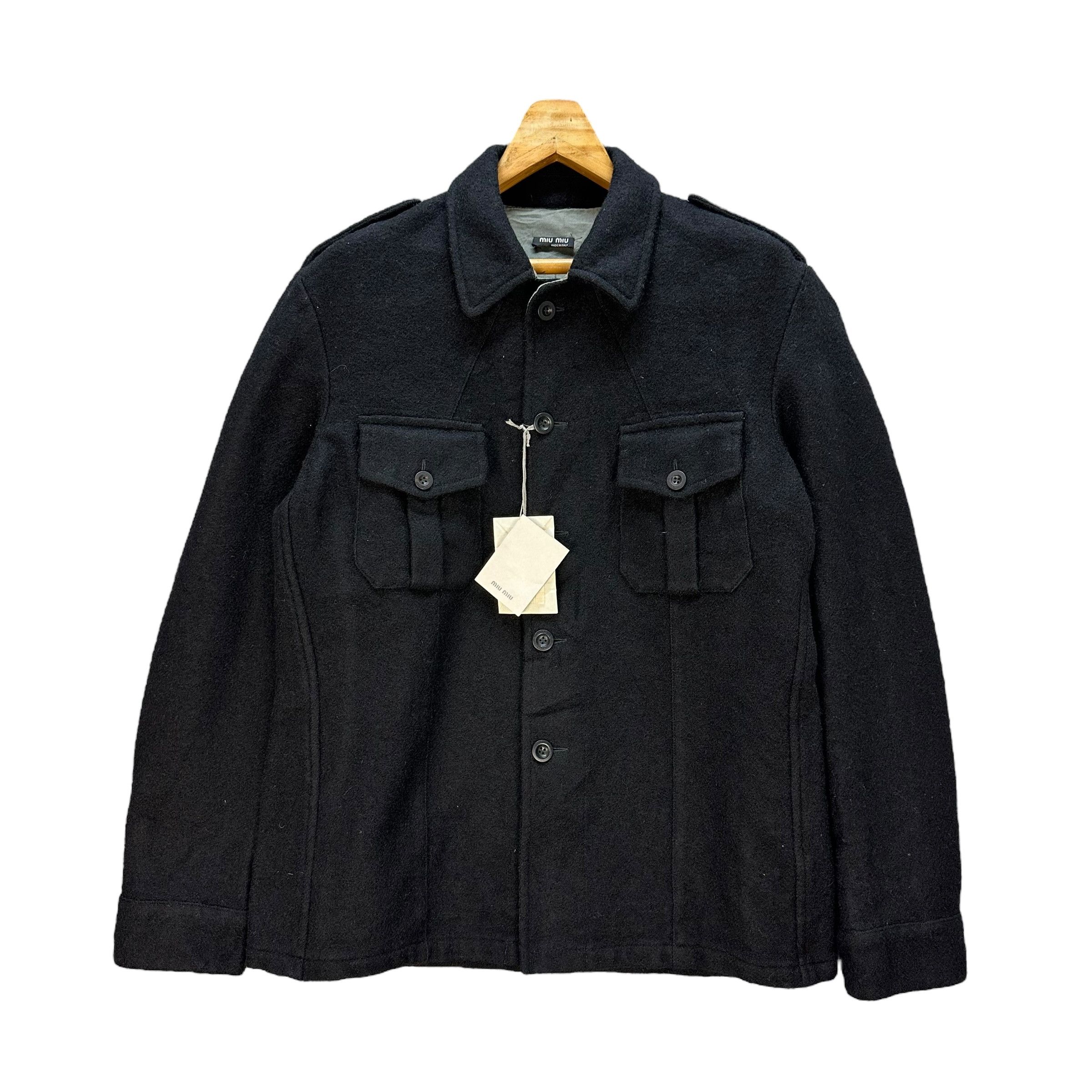 Miu Miu NWT MIU MIU Giacche Leggere Mohair Flannel Jacket #94-1454 Size US L / EU 52-54 / 3 - 1 Thumbnail