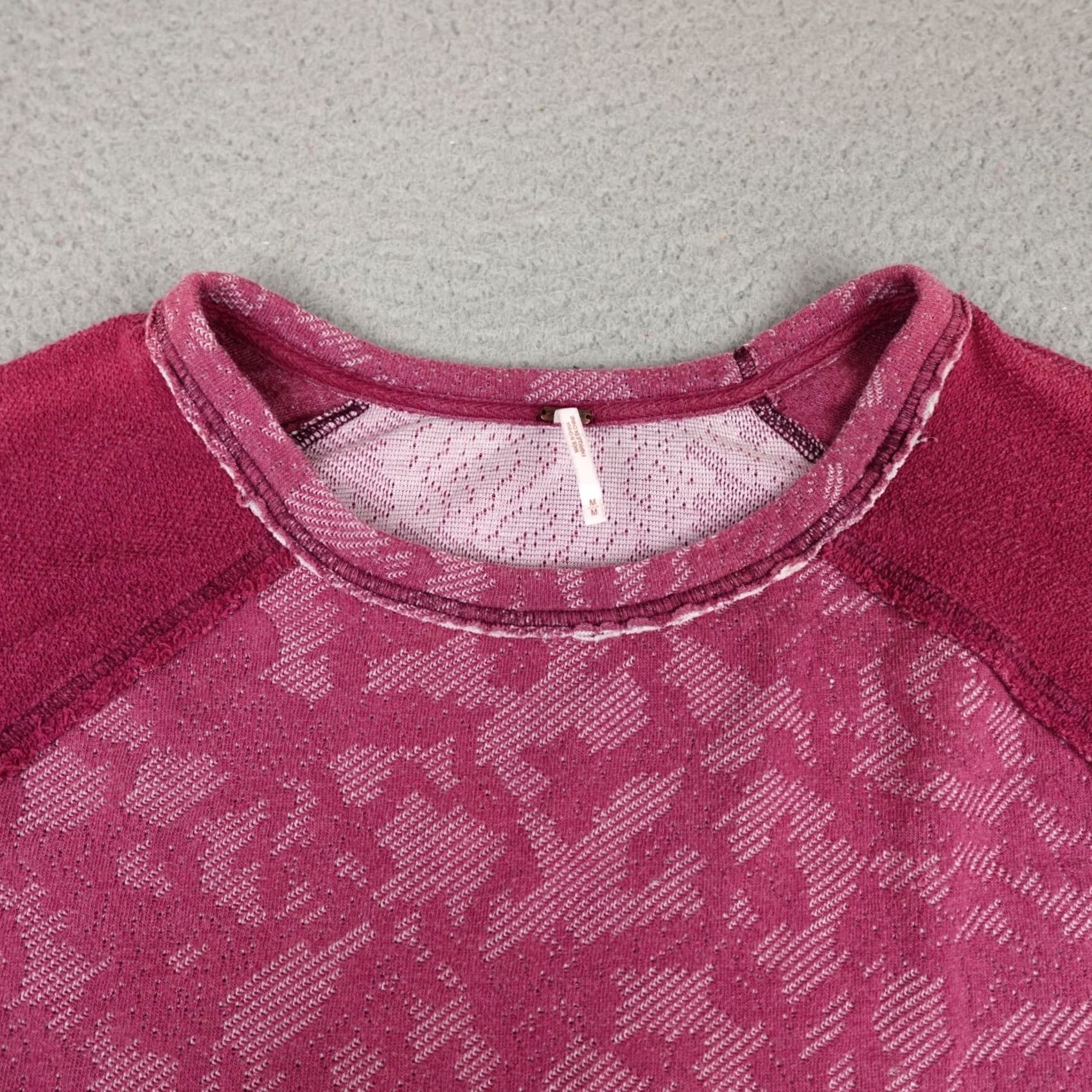 Free People Free People Sweater Womens Medium Pink Bed Of Roses Zip Long Sleeve Bohemian Shirt Size M / US 6-8 / IT 42-44 - 6 Thumbnail