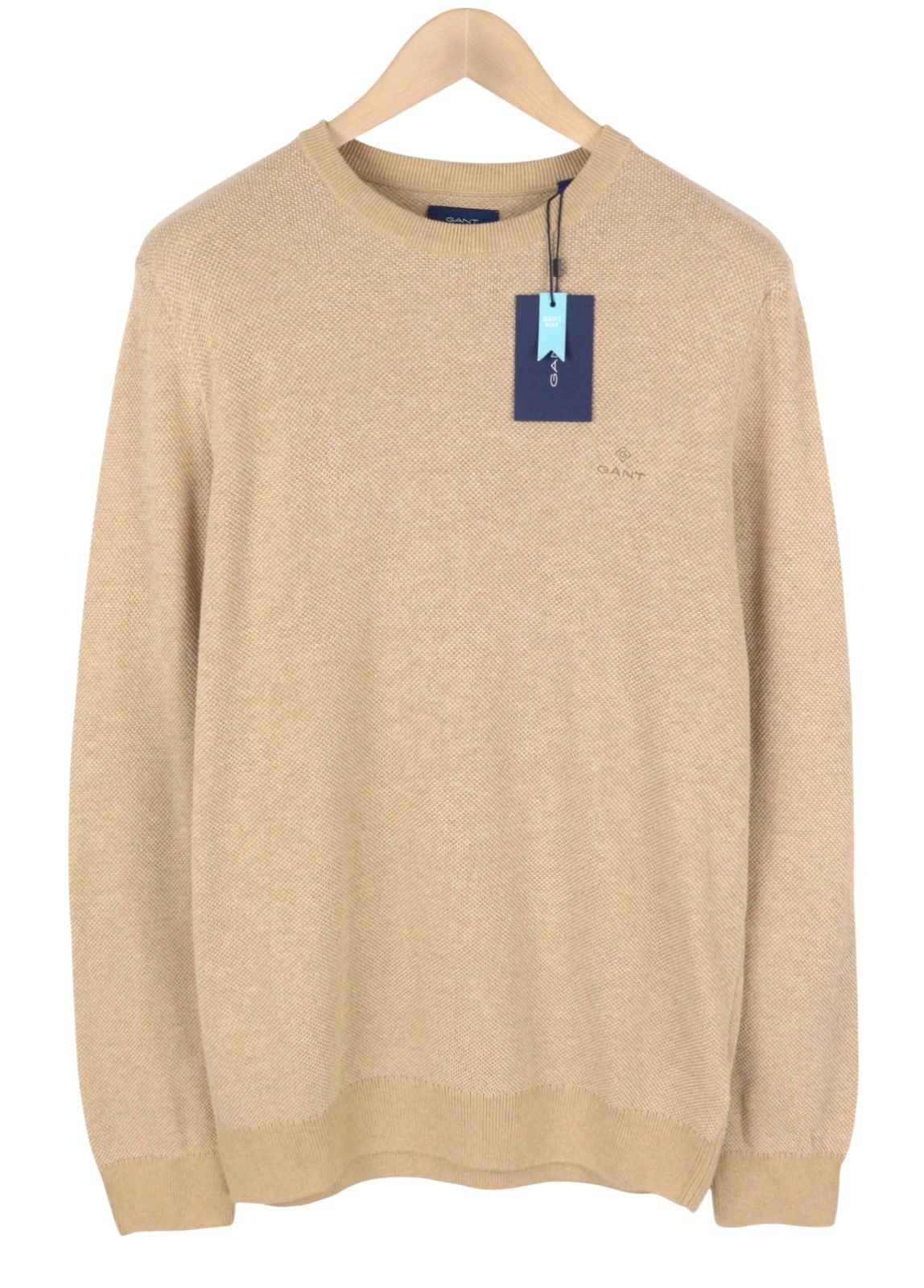 Gant MULTI TEXTURE PIQUE C-NECK L Khaki Melange 88075 Size US L / EU 52-54 / 3 - 2 Thumbnail