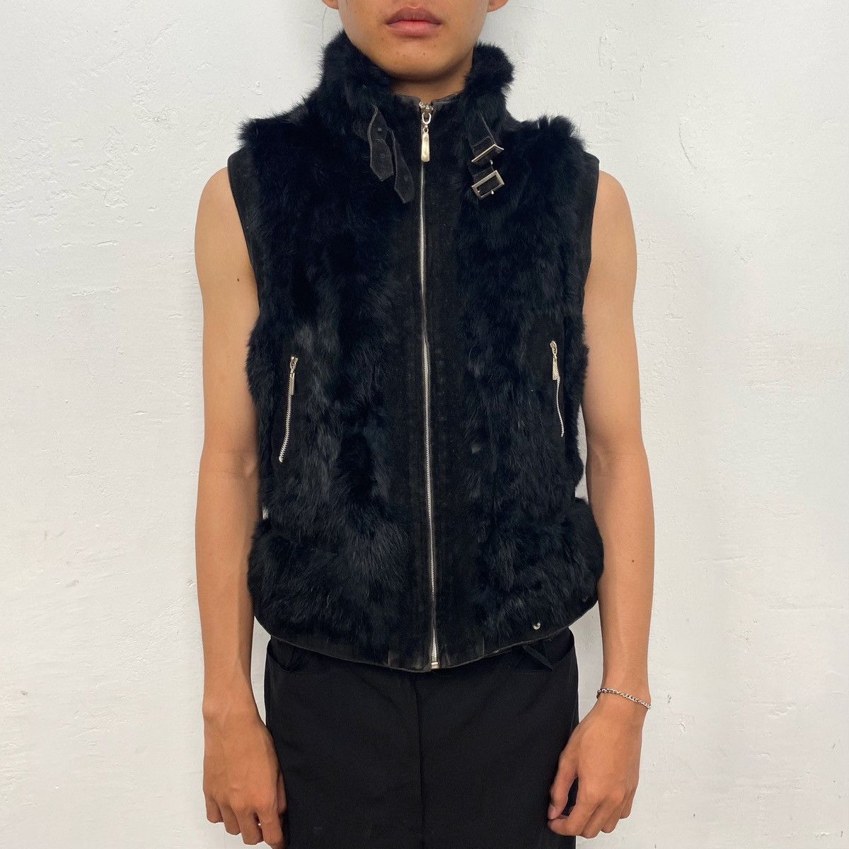 If Six Was Nine × Japanese Brand × Le Grande Bleu (L.G.B.) Black Fur Velvet Vest Size US M / EU 48-50 / 2 - 1 Thumbnail