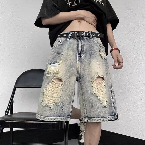 VIBE Street Hip Hop Vintage Loose Fit Denim Shorts Size US 32 / EU 48 - 8 Thumbnail