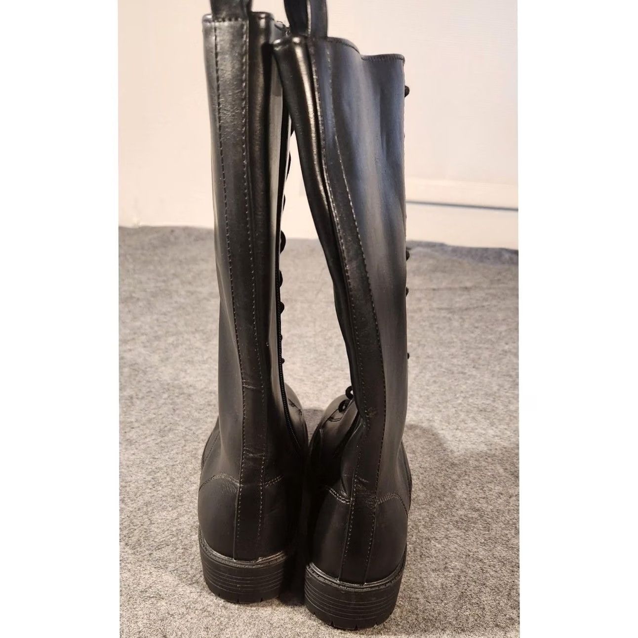 Steve Madden Steve Madden Boots Womens Size 5 Black Lace Up Combat Zip Lug Sole Mid Calf Size US 5 / IT 35 - 6 Thumbnail