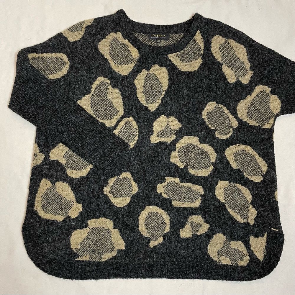 Other NWT New Joseph A Double Knit Poncho Sweater In Black Leopar Size XL / US 12-14 / IT 48-50 - 2 Thumbnail