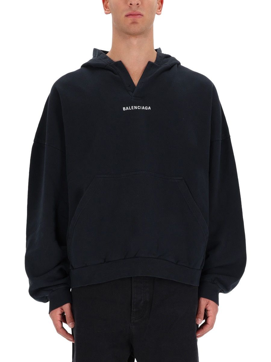 Balenciaga BALENCIAGA SWEATSHIRT WITH LOGO - BLACK Size US L / EU 52-54 / 3 - 1 Thumbnail