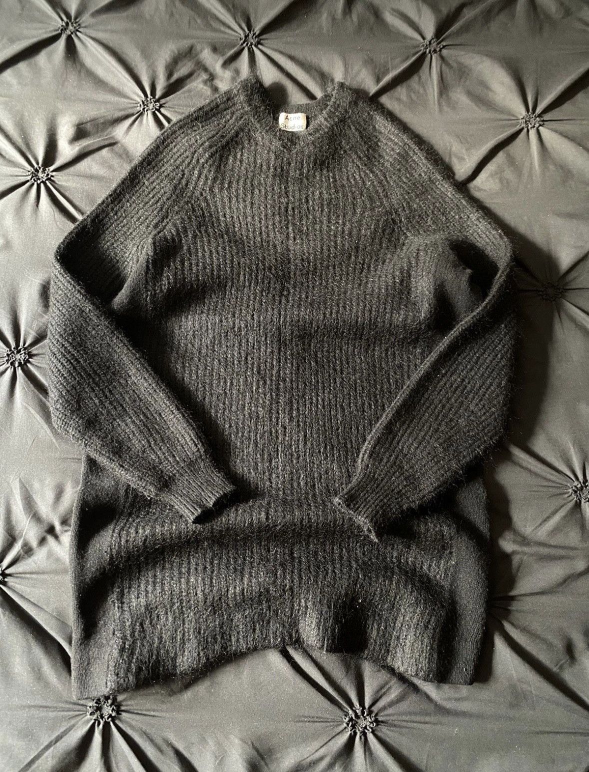 image of Acne Studios Davina Mix Paw14 Mohair Knitted Sweater in Black, Women's (Size Large)