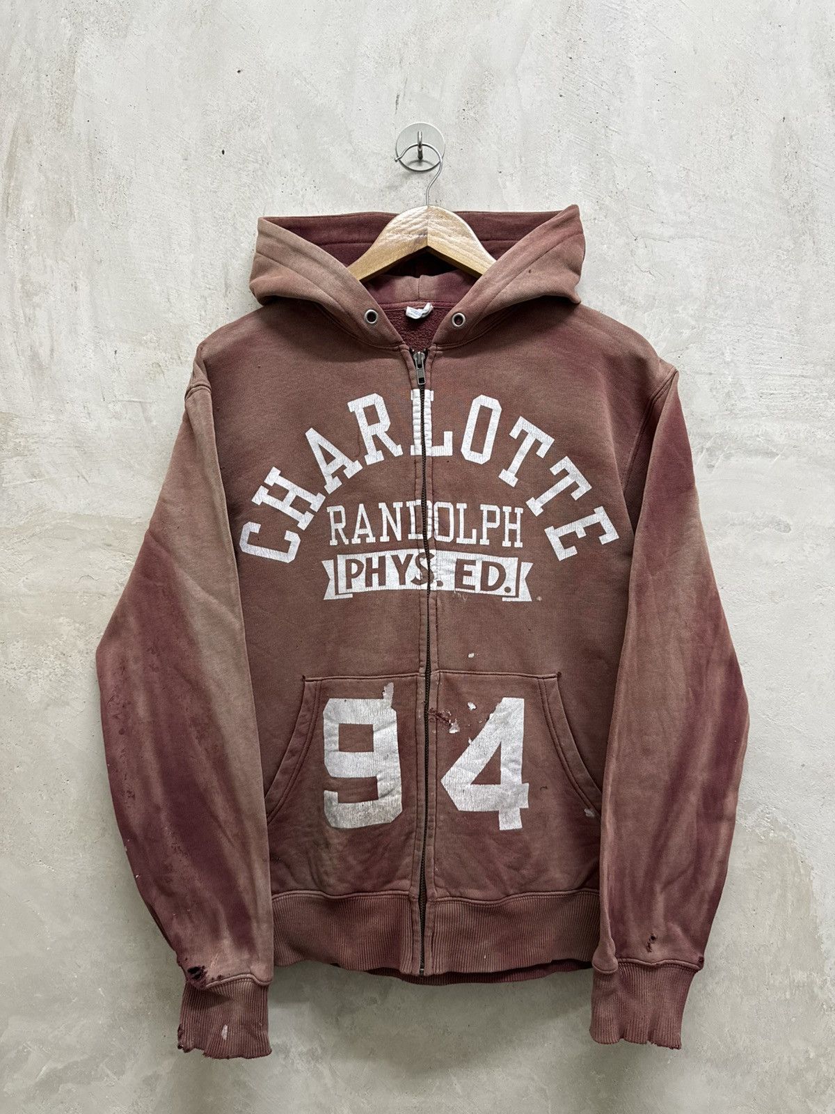 Champion 2000s Distressed Champion Charlotte Randolph Zipper Hoodie Size US L / EU 52-54 / 3 - 1 Thumbnail