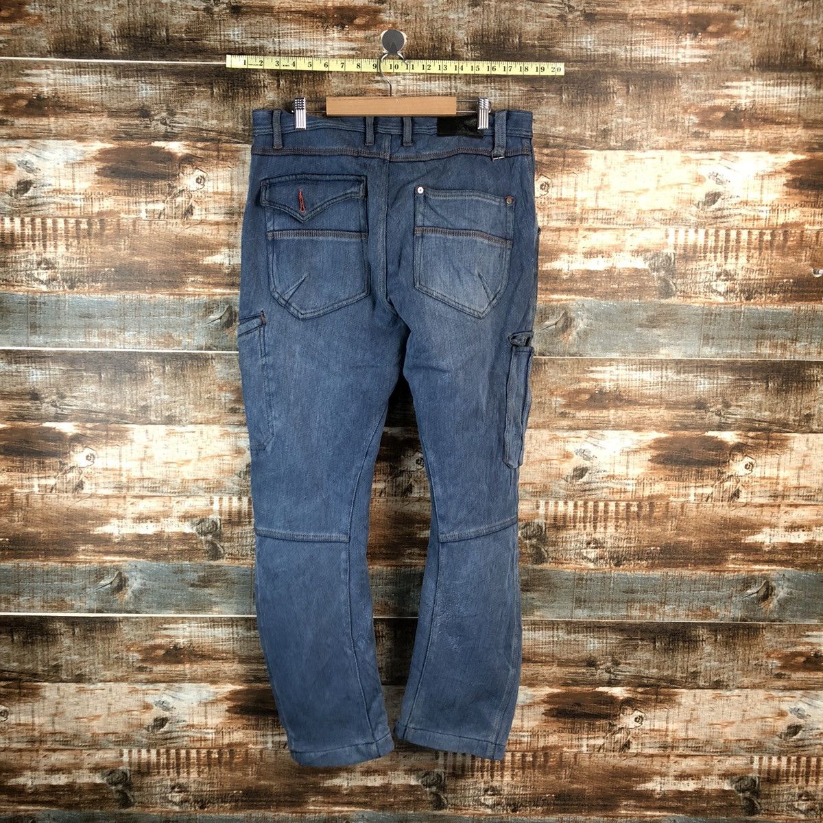 Japanese Brand Field Core Blue Distressed Denim Pants #A2138 Size US 33 - 16 Thumbnail