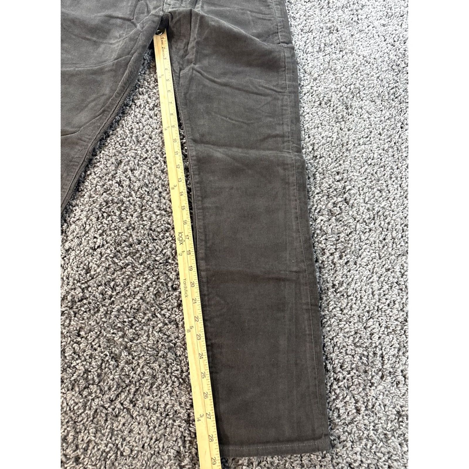 J.Crew J.CREW 484 Slim-fit Pants Mens 30x30 Gray Corduroy Straight Leg Chino Flat Front Stretch 5-Pocket Size US 30 / EU 46 - 2 Thumbnail