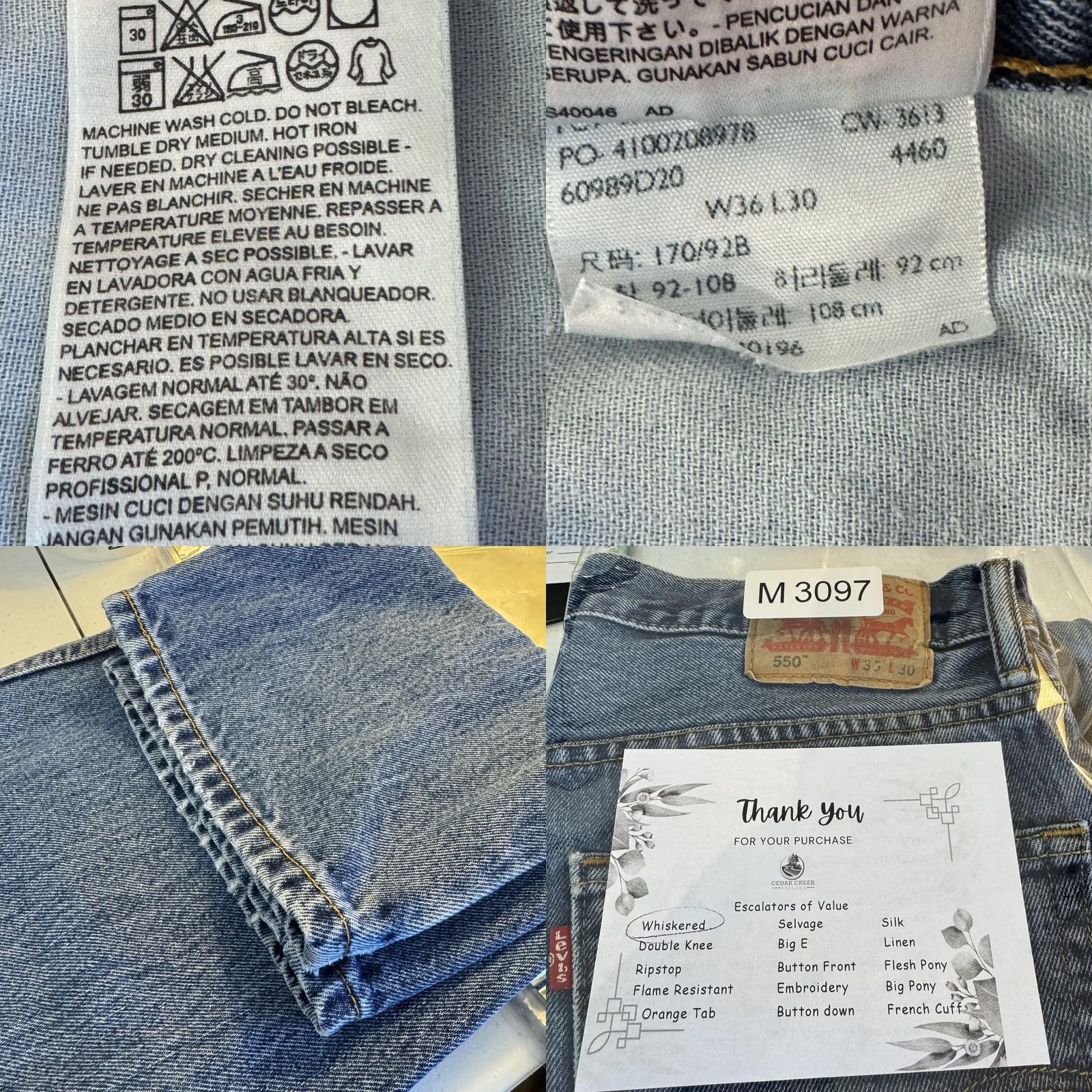 Levi's Levi's 550 Jeans Mens 36x30 Relaxed Fit Tapered Leg Medium Wash Denim Size US 36 / EU 52 - 8 Thumbnail