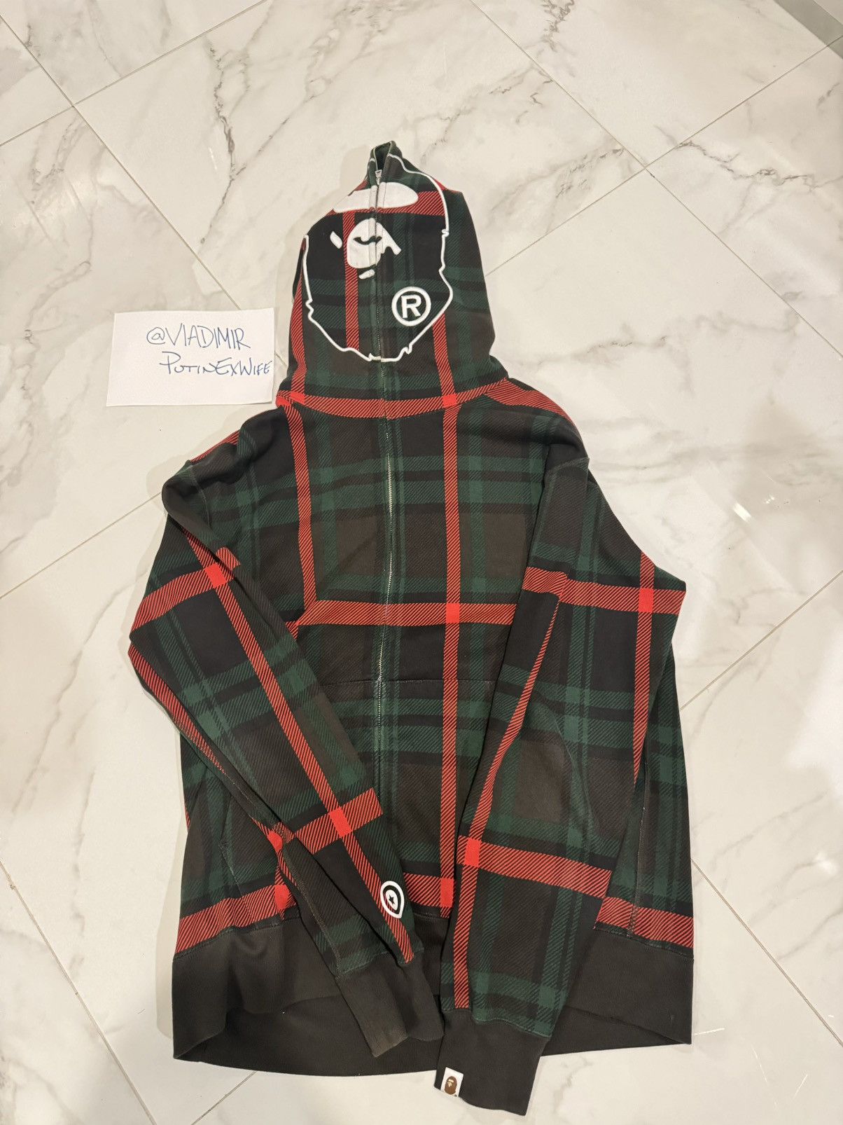 Bape Bape Check 2nd Ape Wide Full Zip Hoodie Size US XXL / EU 58 / 5 - 1 Thumbnail