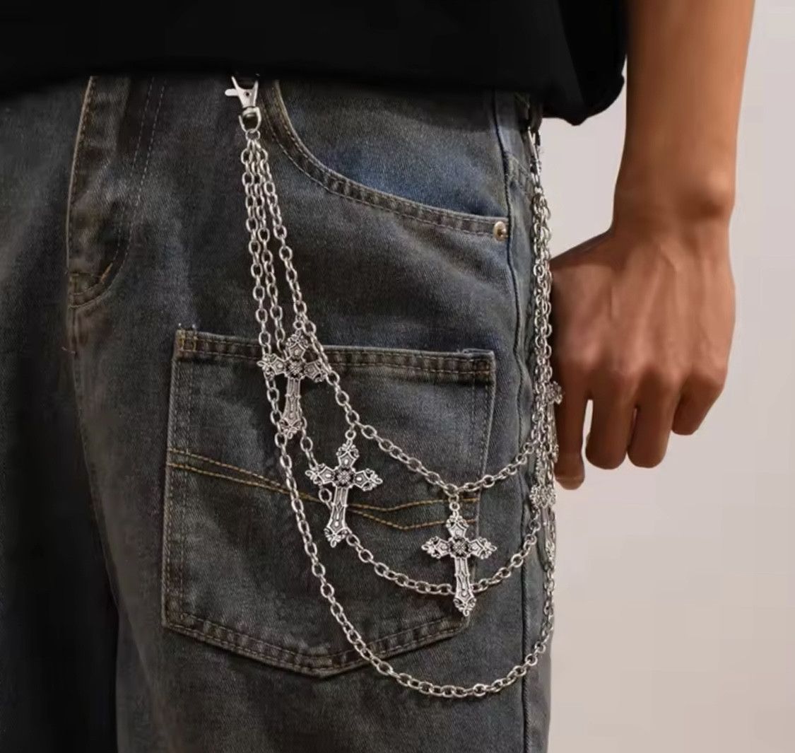 Other Punk Metal Pants Chain Wallet Belt Chain Cross Pendant Size ONE SIZE - 2 Thumbnail