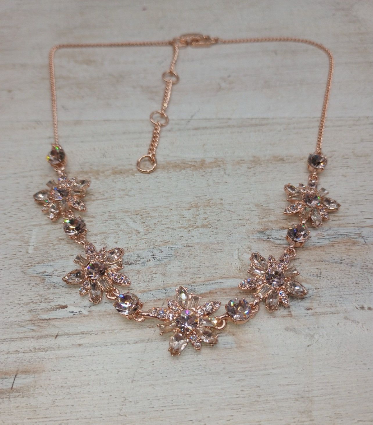 Givenchy GIVENCHY ROSE GOLD-TONE FLORAL CRYSTAL CLUSTER NECKLACE—NWOT Size ONE SIZE - 1 Thumbnail