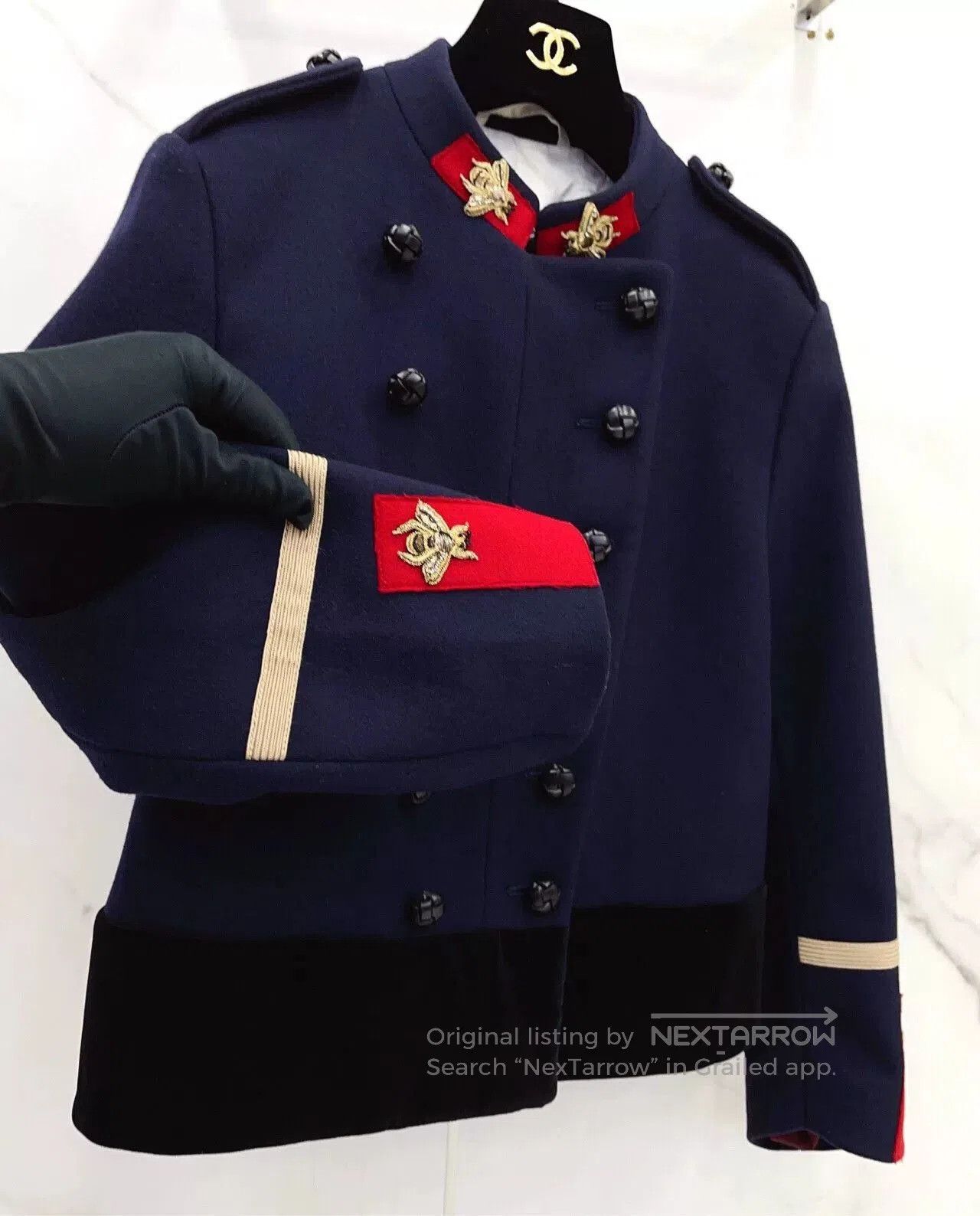 Gucci Gucci Dark Blue Golden Bee Coat. Size M / US 6-8 / IT 42-44 - 5 Thumbnail