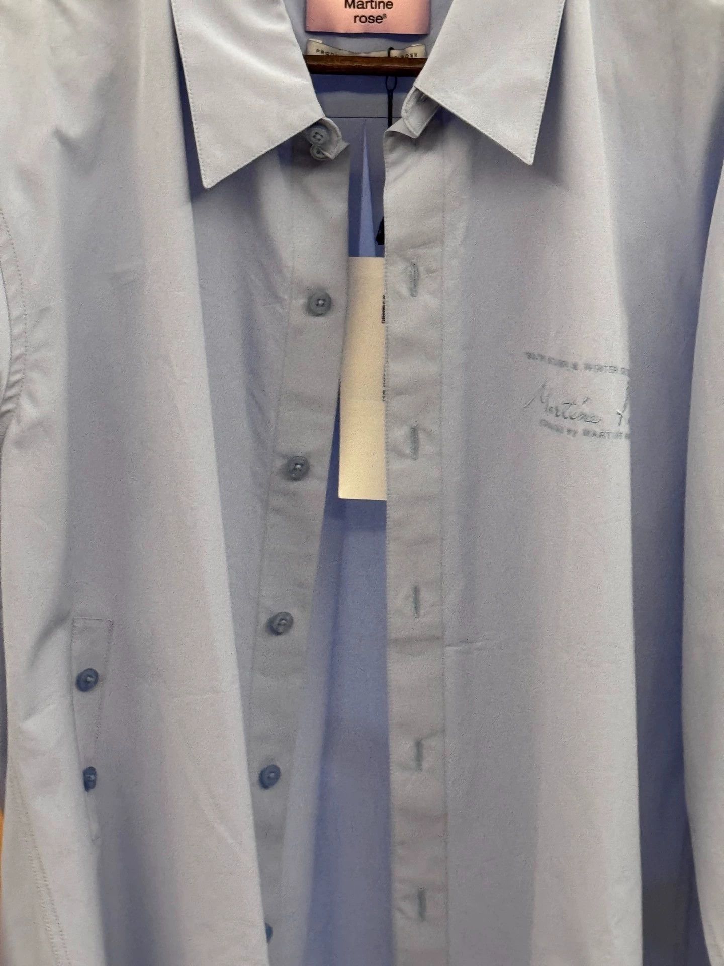 Martine Rose Martine Rose Asymmetric Button Blue Long Sleeve Shirt L New Size L / US 10 / IT 46 - 2 Thumbnail