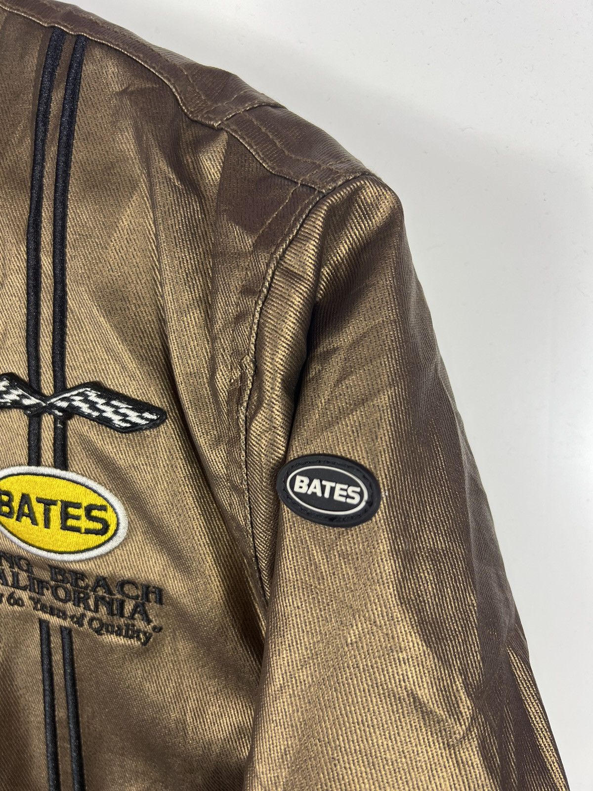 Bates Hats 🔥 BATES LEATHER LONG BEACH CARLIFORNIA RACING JACKET - XL Size US L / EU 52-54 / 3 - 8 Thumbnail