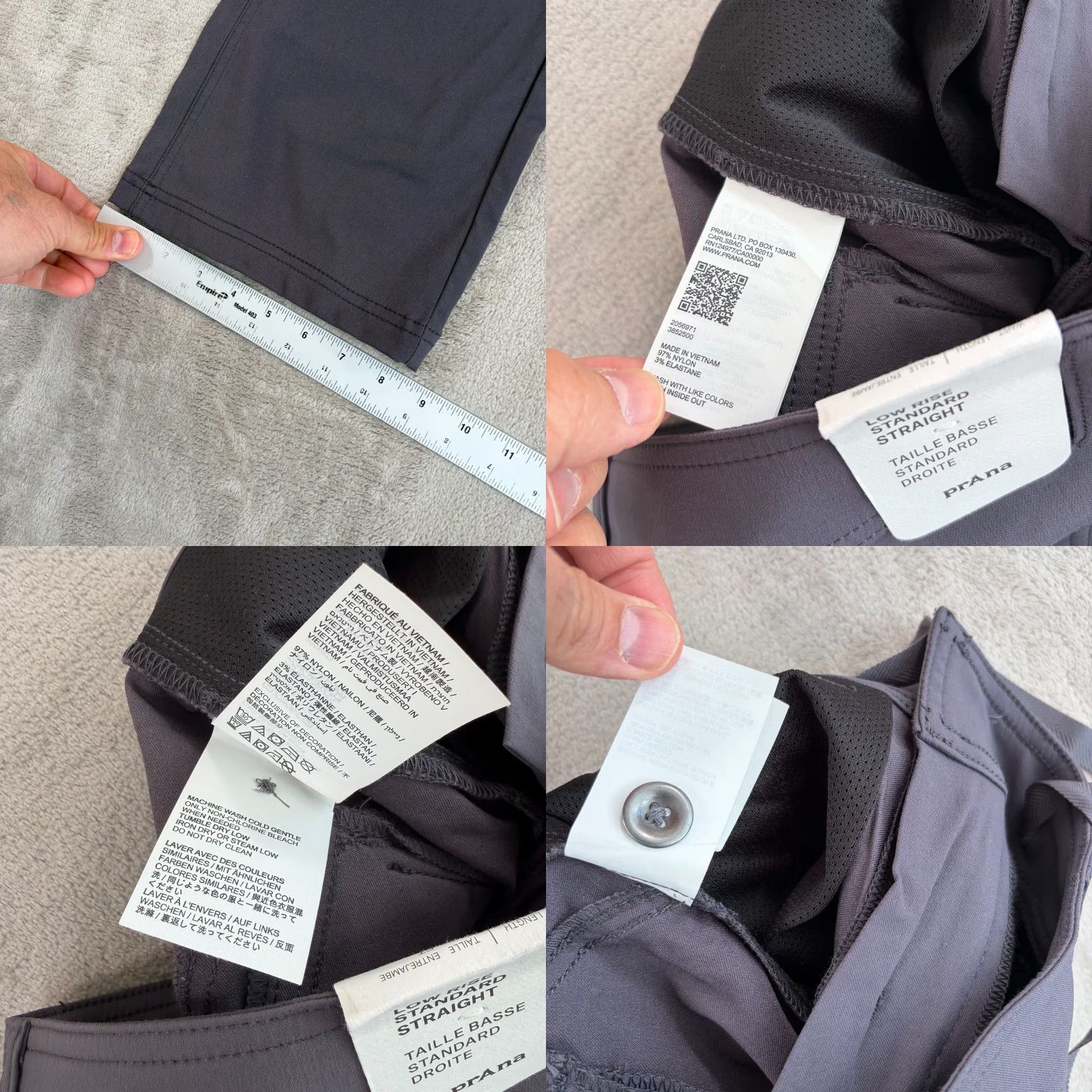 Prana prAna Halle Pants Women 6 Straight Nylon Stretch Hiking Outdoor NWT Coal Gray Pants Athletic Outdoor Women 6 Size 28" / US 6 / IT 42 - 9 Thumbnail