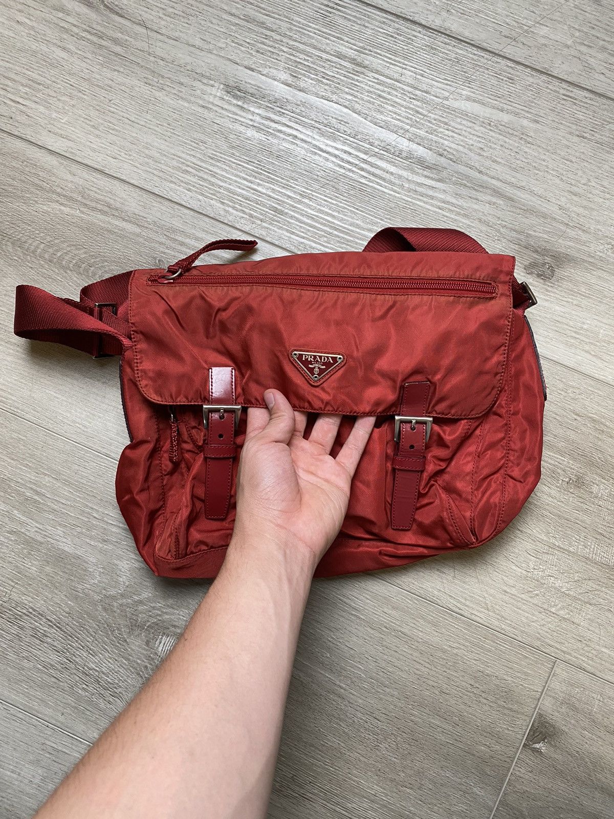 Prada Red Messenger Bag, Men's
