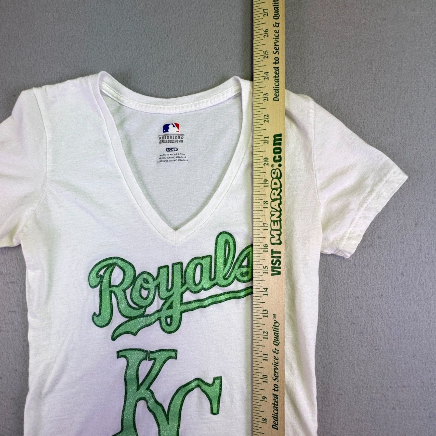 Vintage Kansas City Royals Shirt Women's Small White Glitter T-Shirt Baseball Game Day Size S / US 4 / IT 40 - 5 Thumbnail